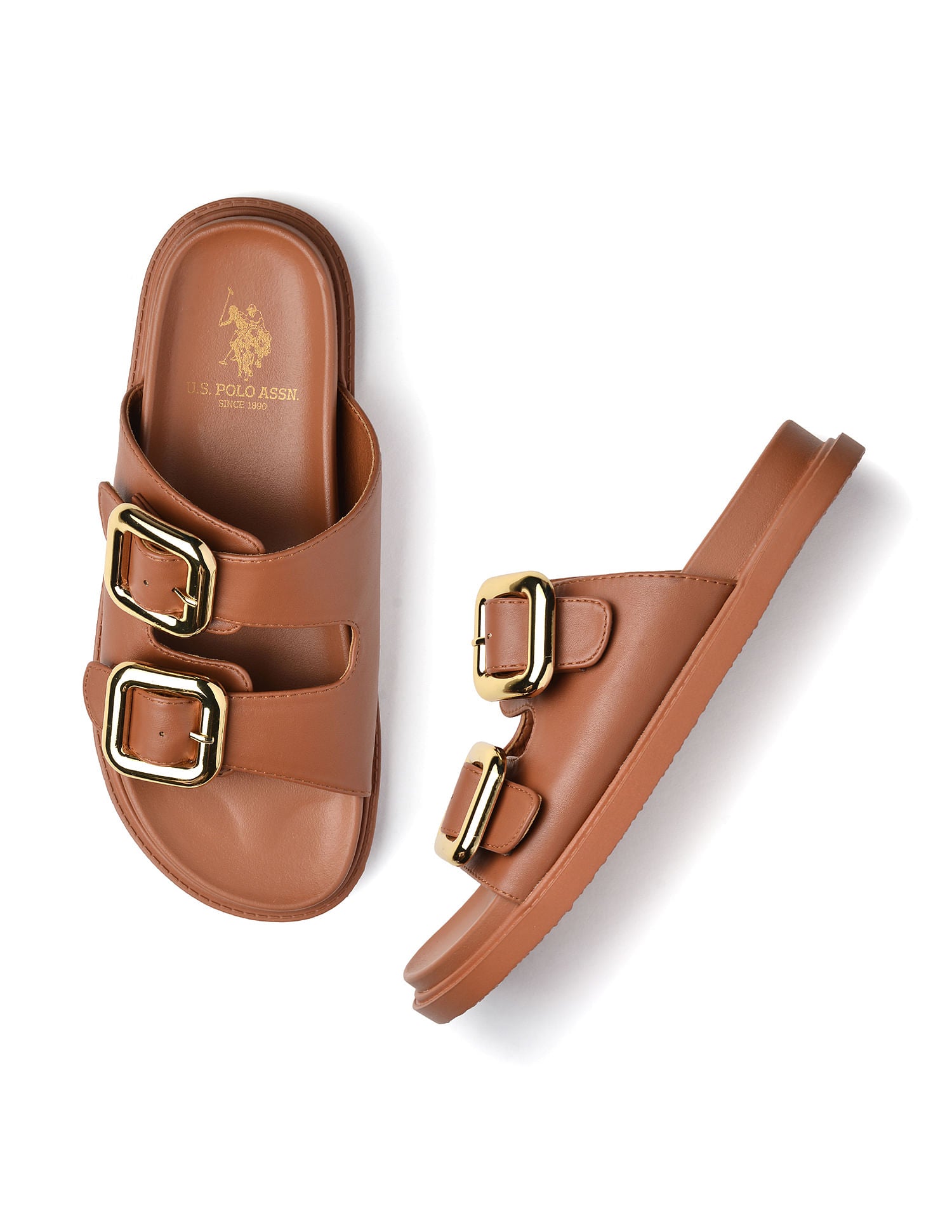 Textured Giovanna Slippers Tan - U.S. POLO ASSN. | Large