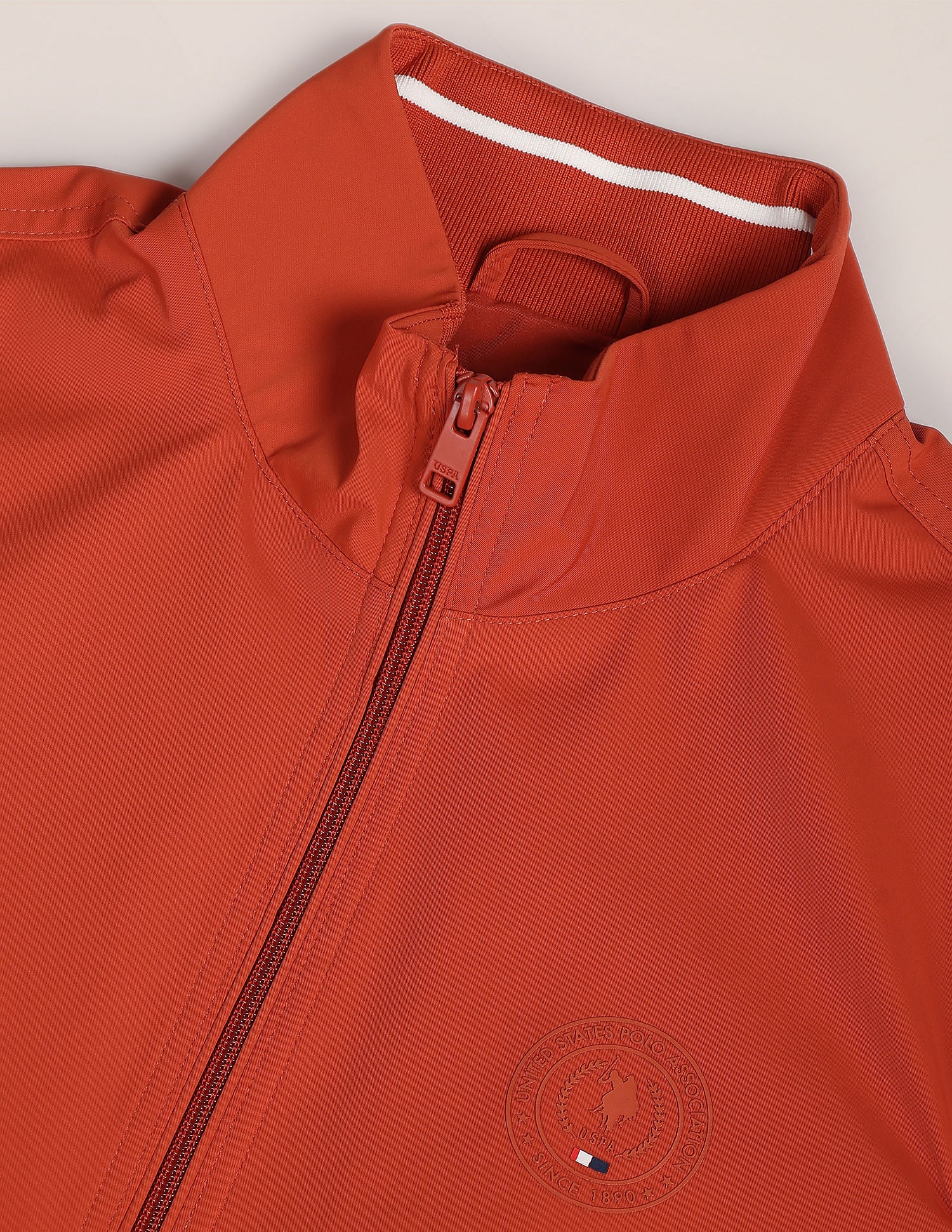 High Neck Solid Jacket Orange - U.S. POLO ASSN. | Large