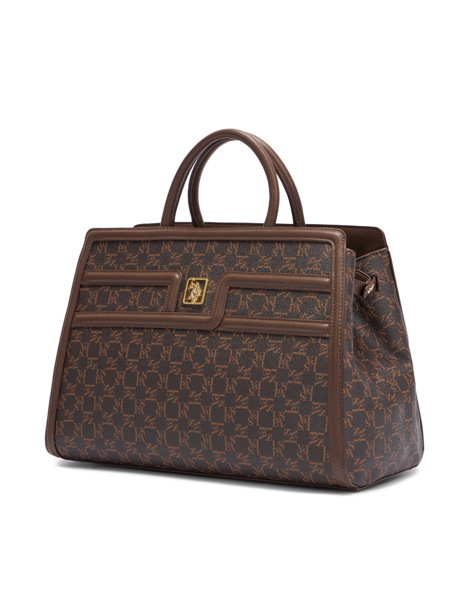 Carla Brand Printed Satchel Bag Dark Brown - U.S. Polo Assn. India | Large