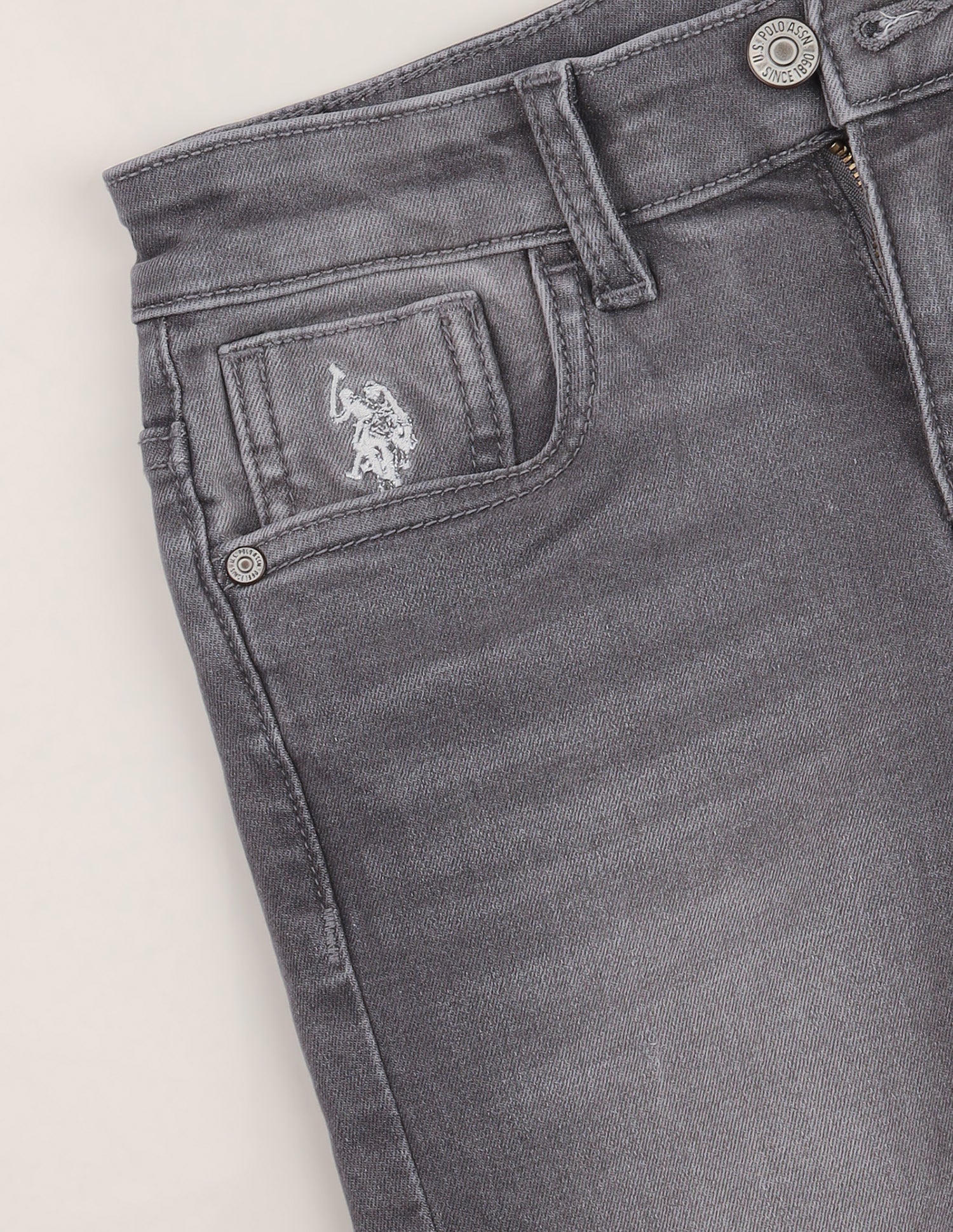 Slim Fit Grey Jeans Grey - U.S. Polo Assn. India | Large