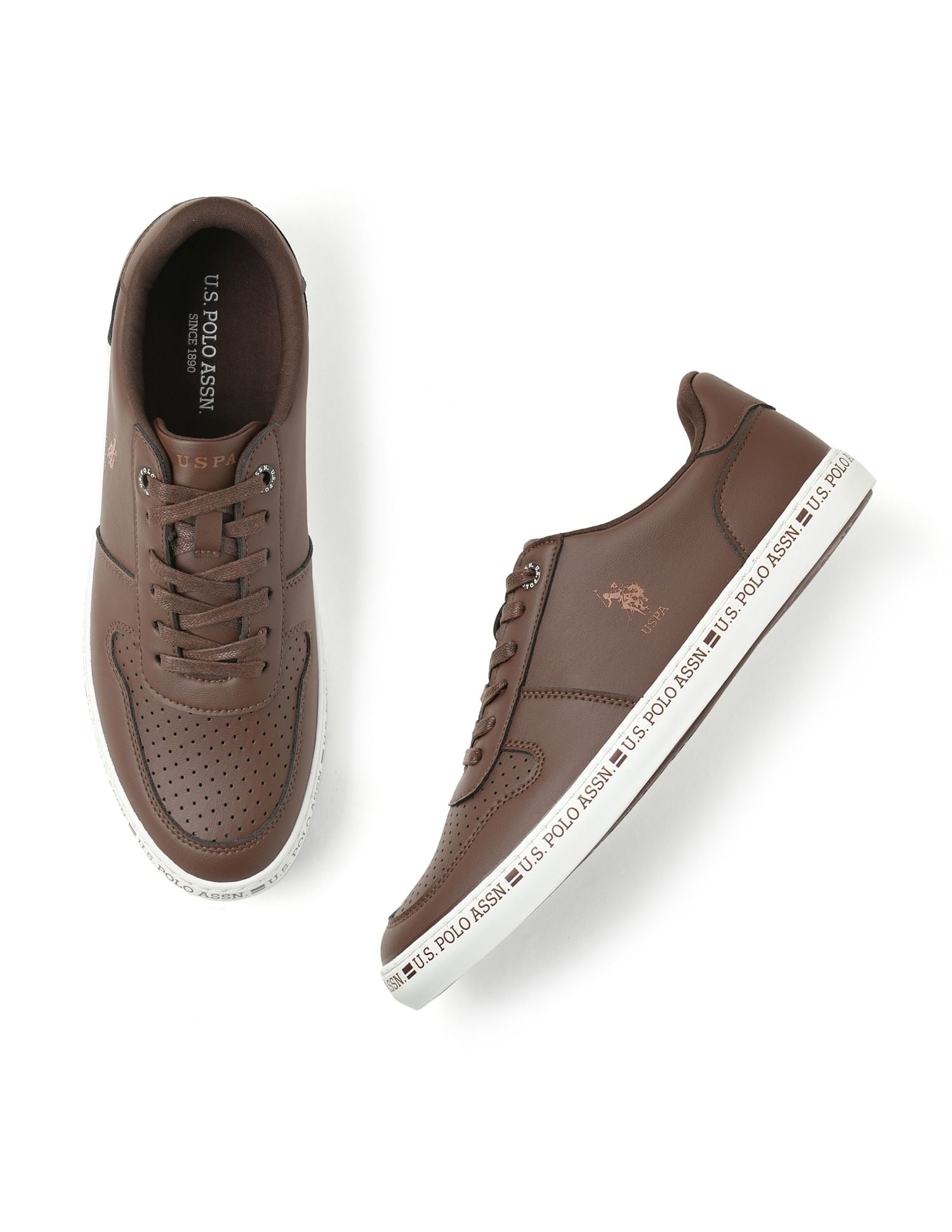 Men Contrast Midsole Conrad Sneakers Brown - U.S. POLO ASSN. | Large