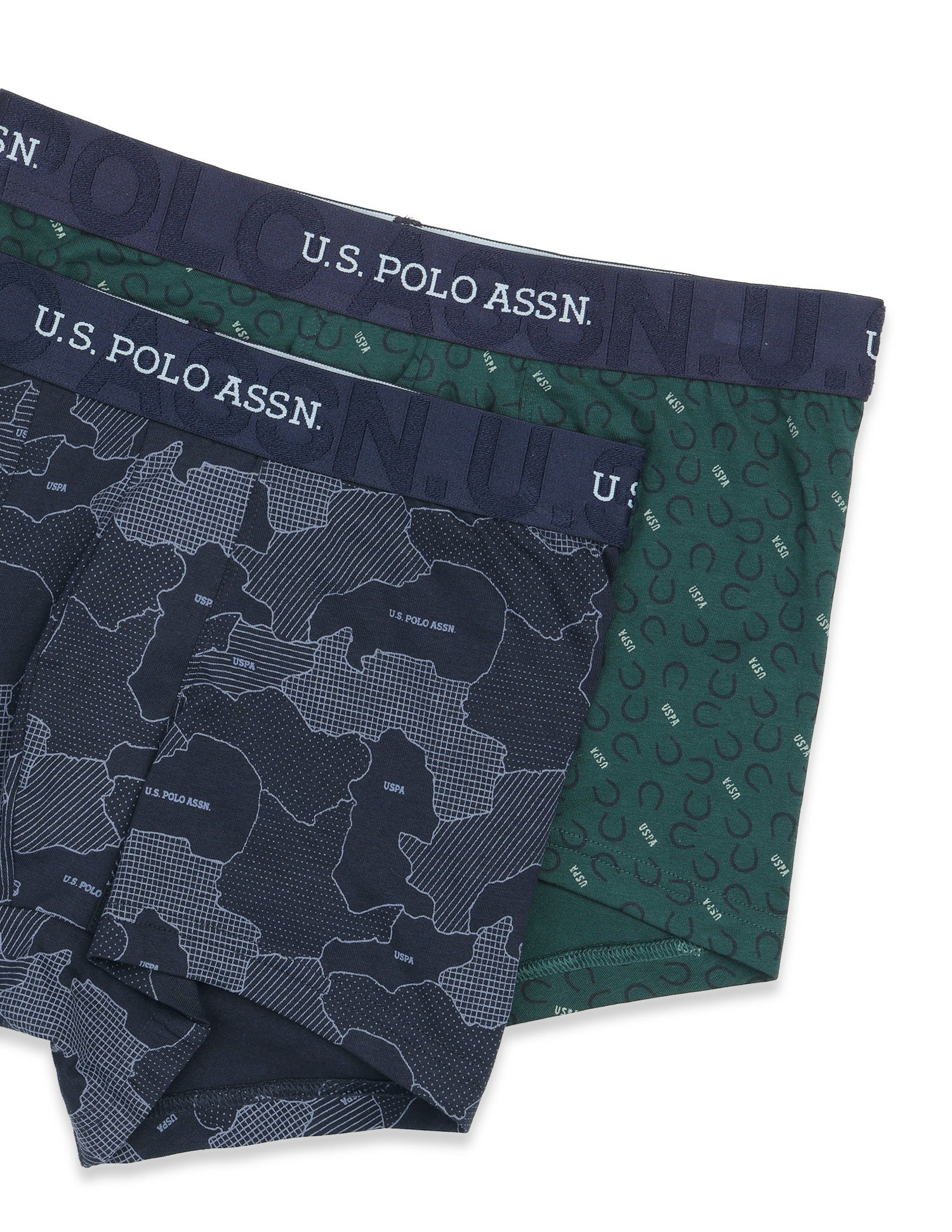 Printed Cotton Stretch Essential OET23 Trunk - Pack Of 2 Bistro Green/Oceana - U.S. Polo Assn. India | Large