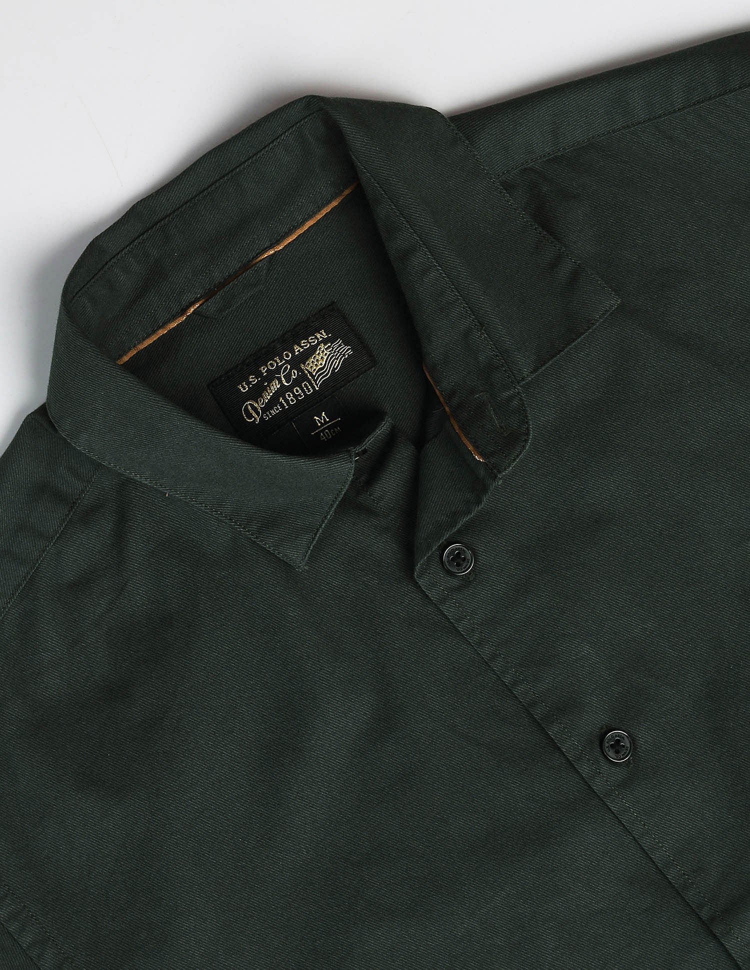 French Placket Solid Shirt Olive - U.S. Polo Assn. India | Large