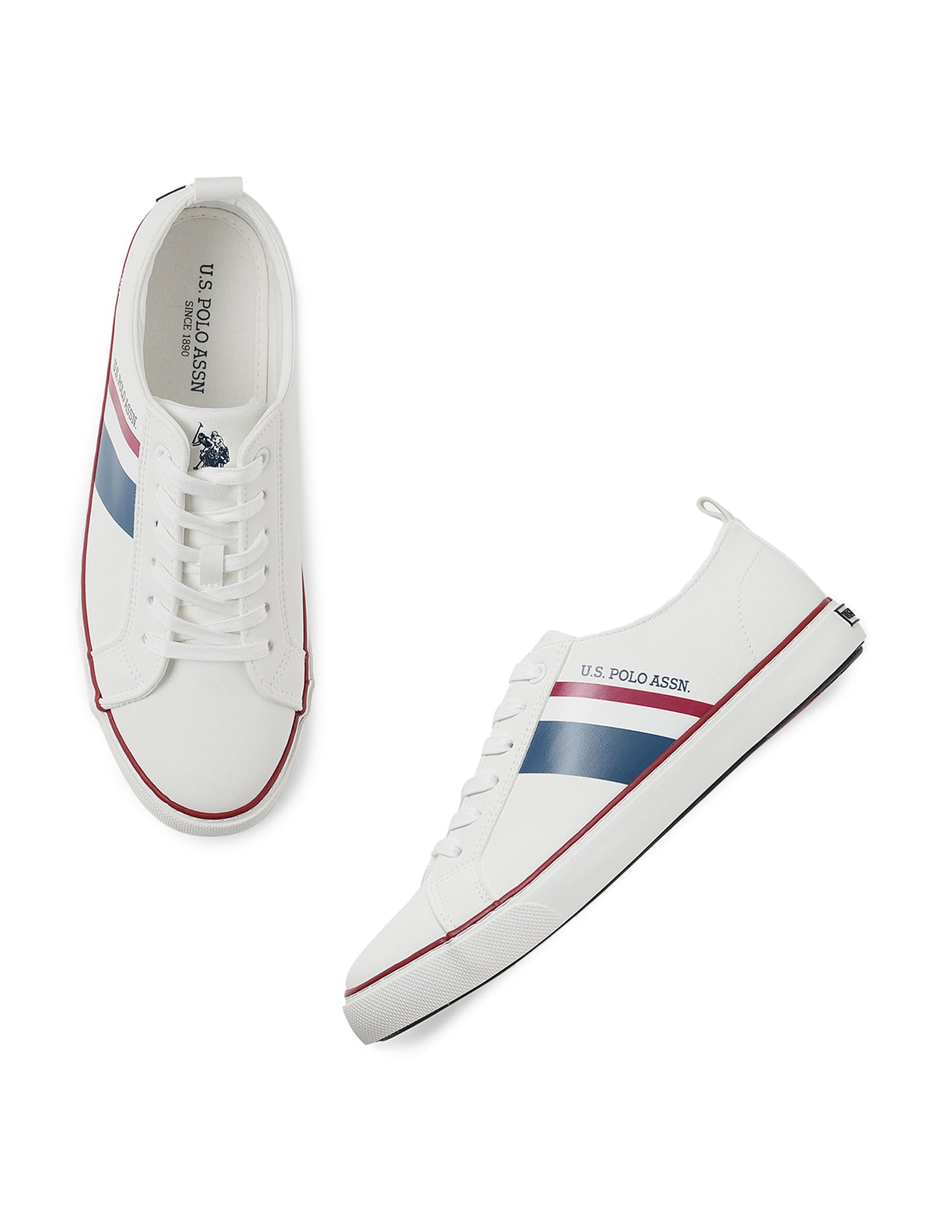 Men Brand Stripe Martinez 3.0 Sneakers Off White - U.S. Polo Assn. India | Large