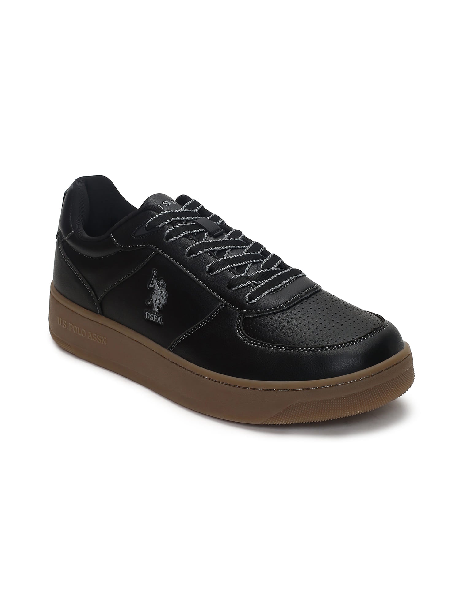 Men Kodiak 2.0 Black Retro Court Sneakers Black - U.S. Polo Assn. India | Large