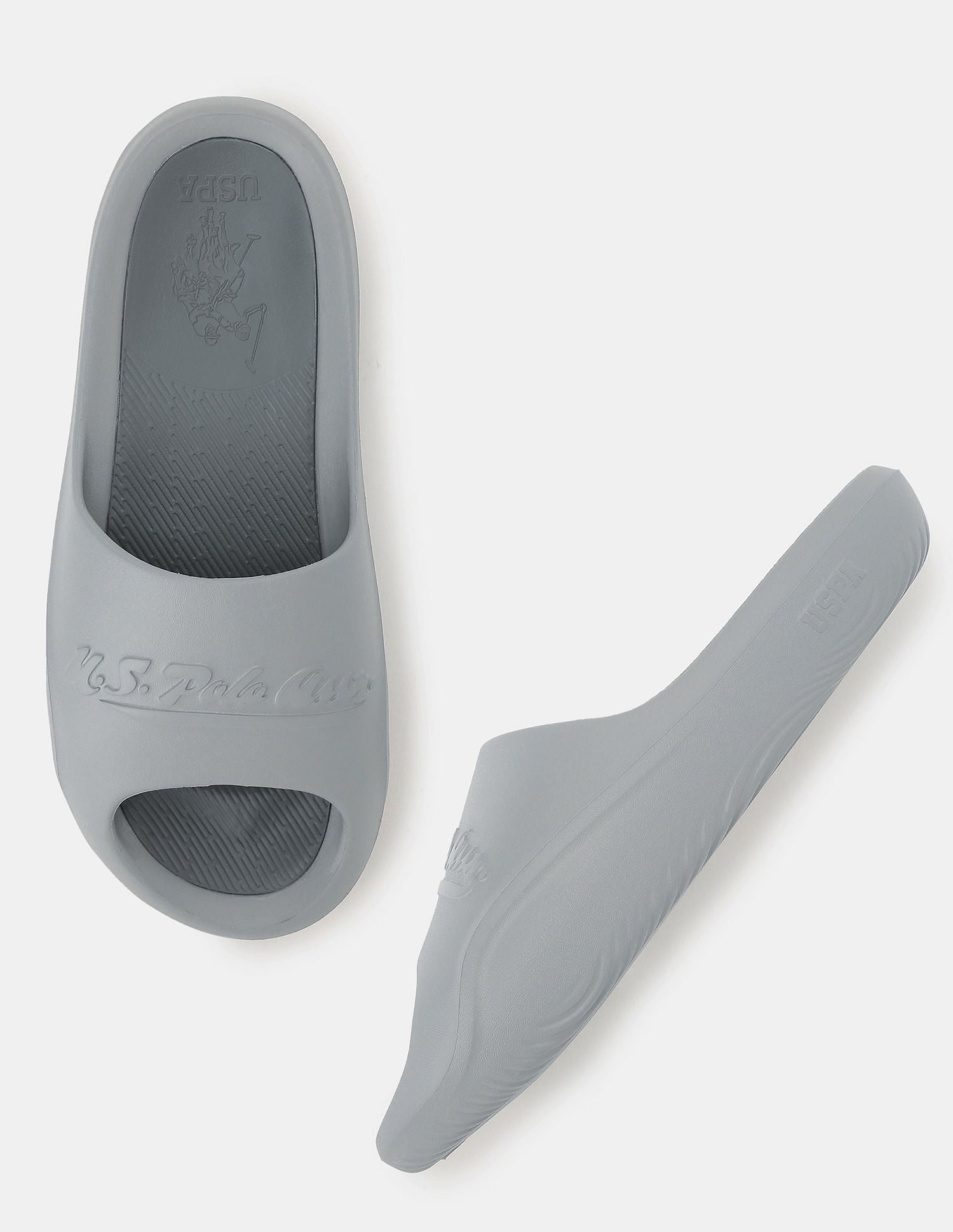 Men Arda Solid Sliders Grey - U.S. POLO ASSN. | Large