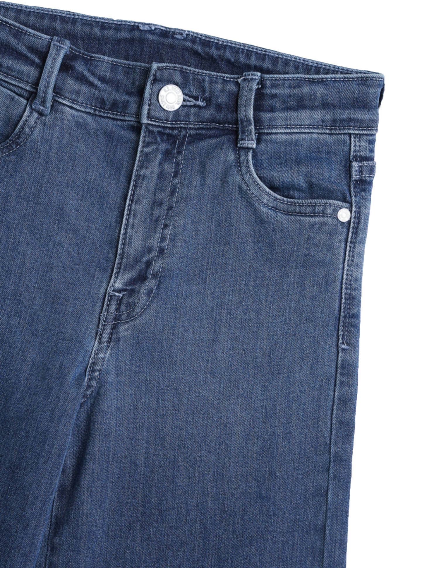 Girls Dyed Wide Leg Fit Jeans Blue - U.S. POLO ASSN. | Large