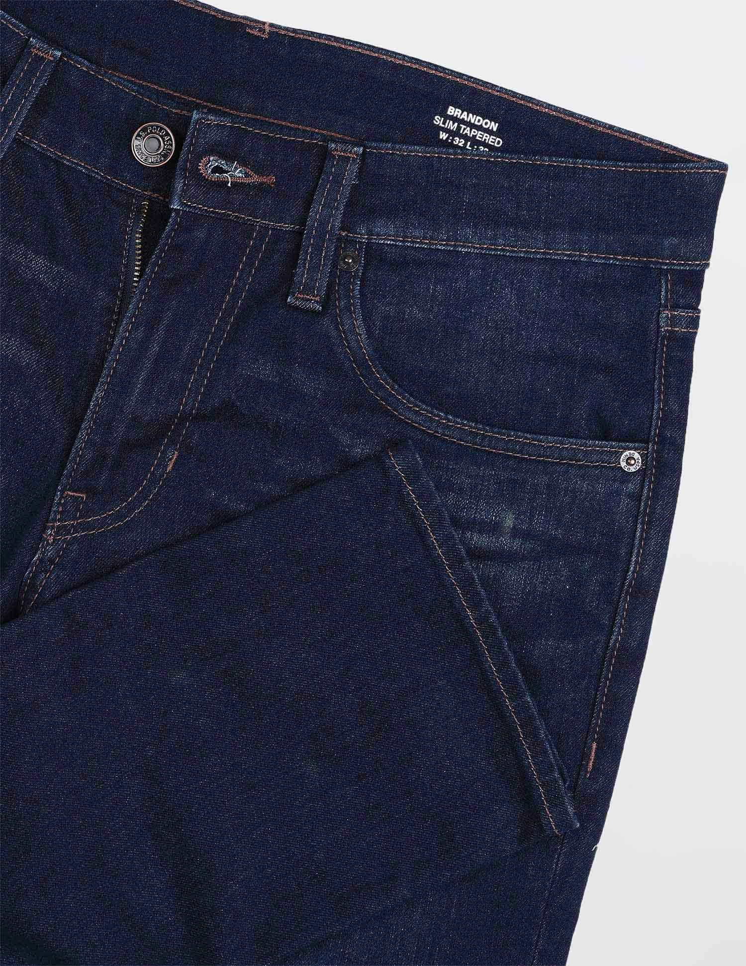 Brandon Slim Tapered Fit Blue Jeans Dark Blue - U.S. POLO ASSN. | Large