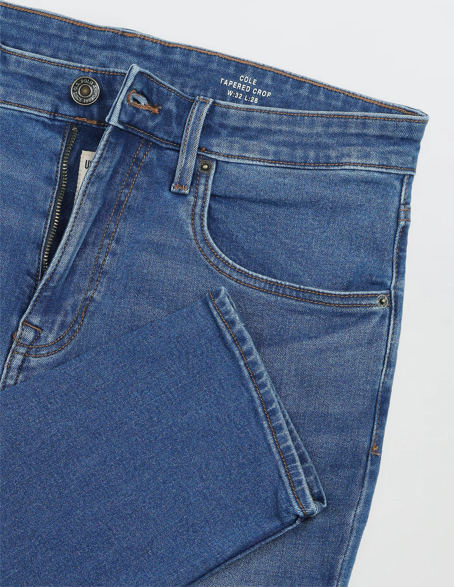 Solid Tapered Fit Jeans Blue - U.S. Polo Assn. India | Large