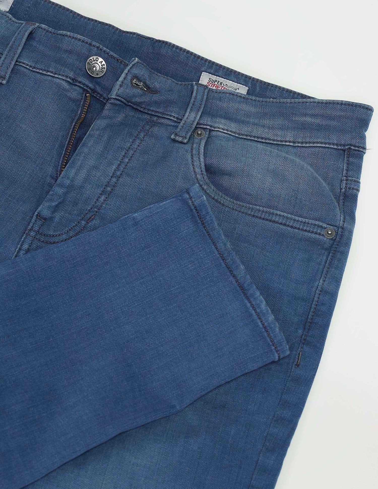 Brandon Slim Tapered Fit Blue Jeans Blue - U.S. POLO ASSN. | Large