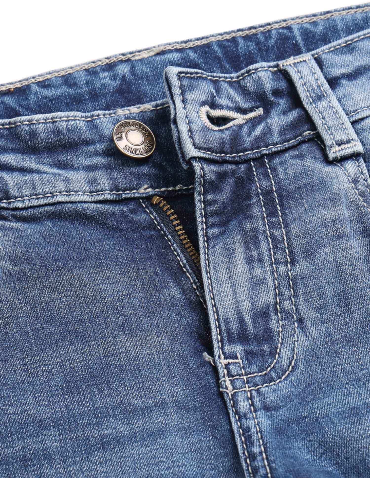 Boys Whiskered Slim Fit Jeans Dark Blue - U.S. POLO ASSN. | Large