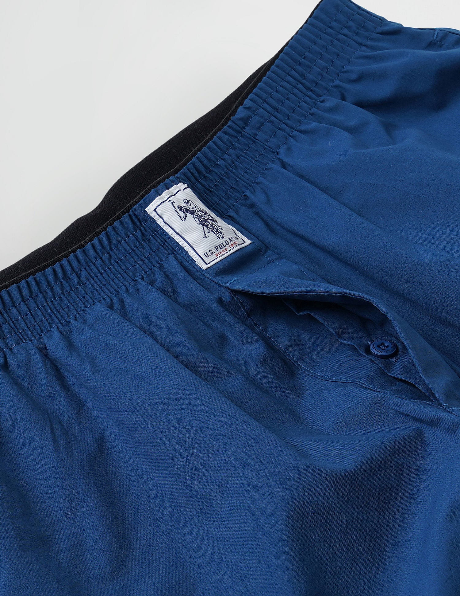 Pure Cotton Brushed Elastic I108 Boxers - Pack Of 1 Blue - U.S. POLO ASSN. | Large