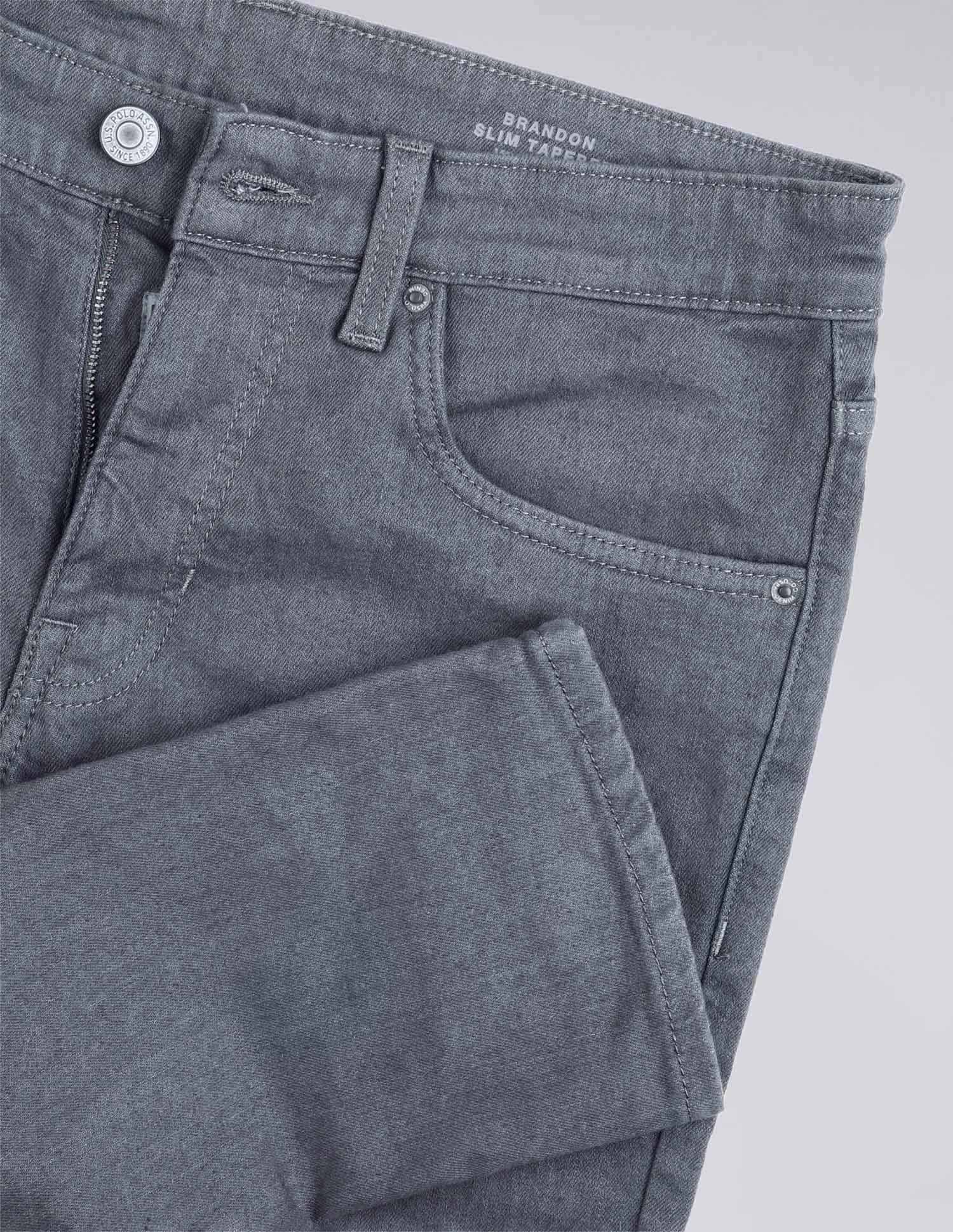 Brandon Slim Tapered Fit Grey Jeans Grey - U.S. POLO ASSN. | Large