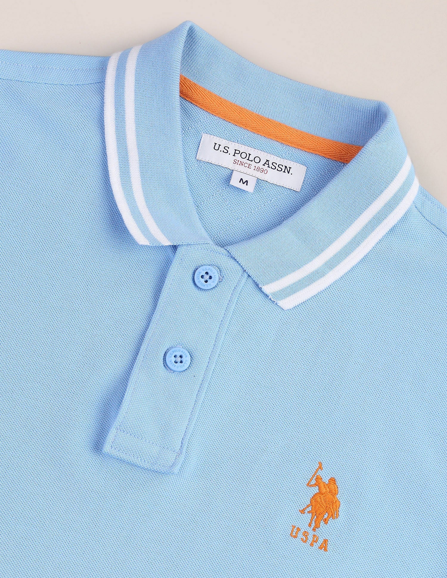 Short Sleeve Slim Fit Logo Polo Shirt Light Blue - U.S. POLO ASSN. | Large