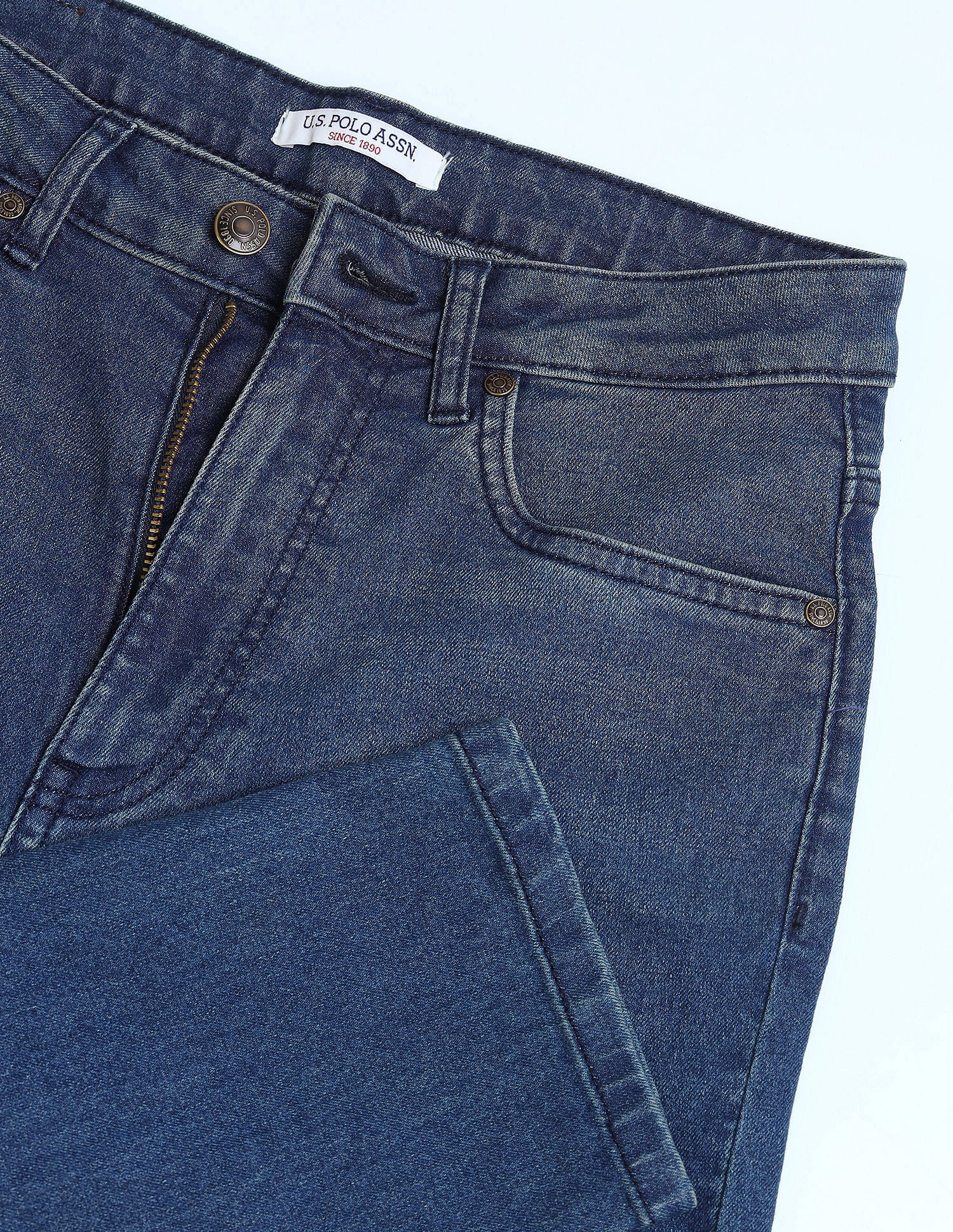 High Rise Mom Fit Jeans Blue - U.S. POLO ASSN. | Large