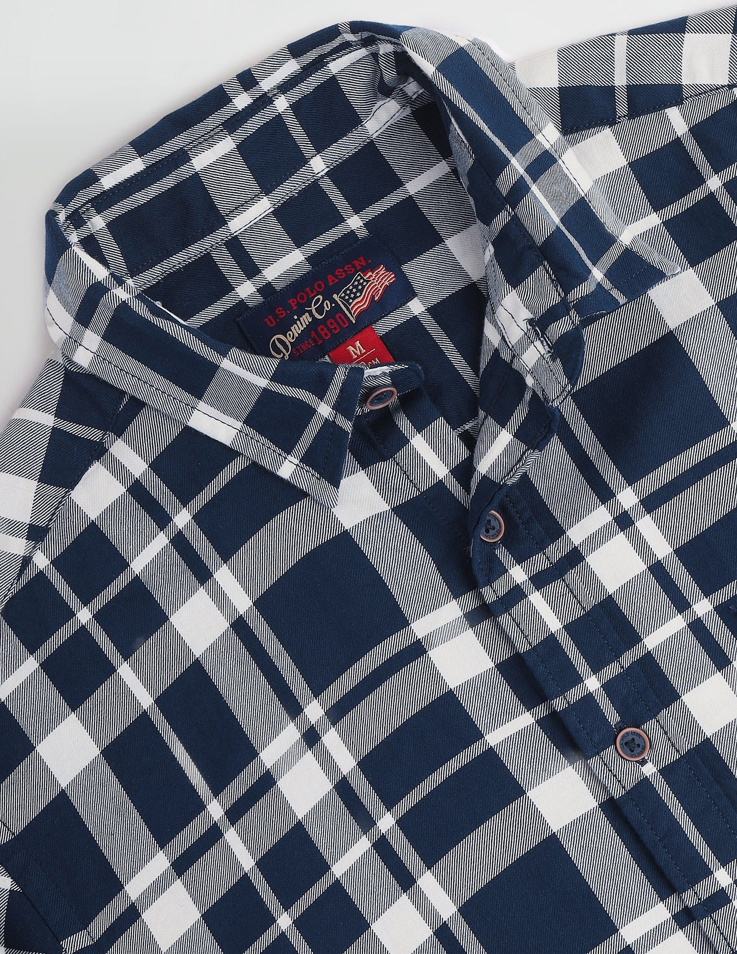 Slim Fit Twill Shirt Dark Blue - U.S. Polo Assn. India | Large