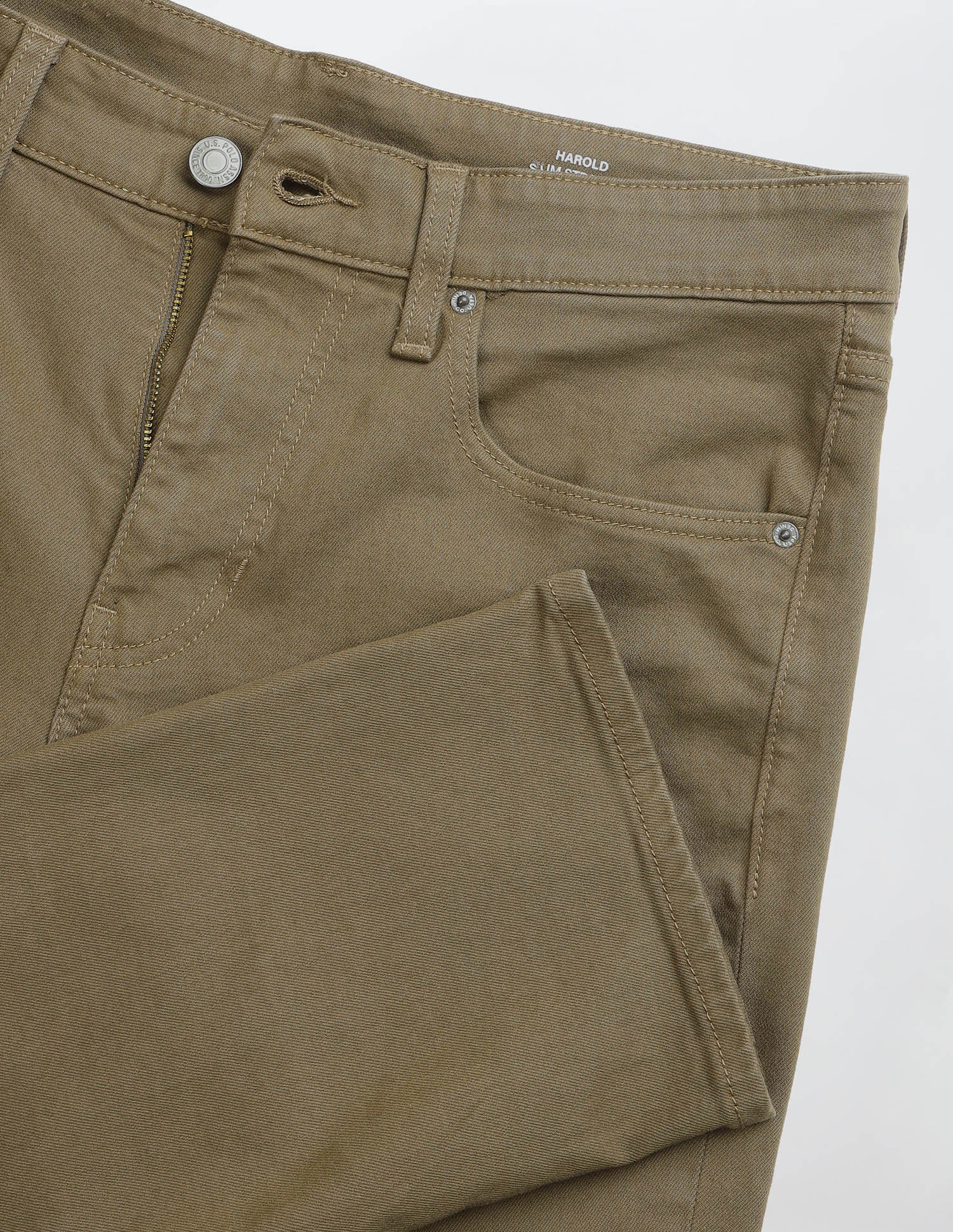 Harold Slim Straight Fit Brown Jeans Tan - U.S. Polo Assn. India | Large