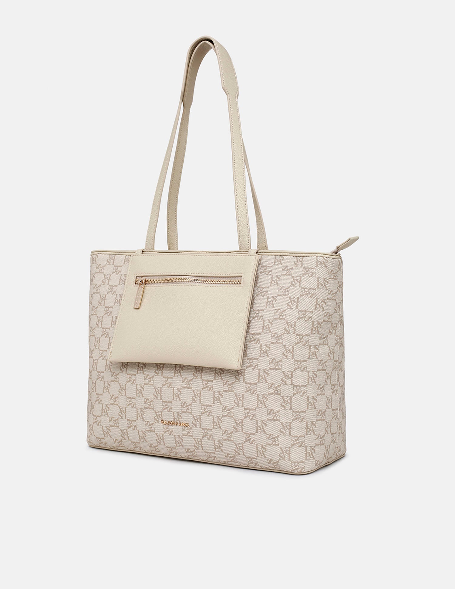 Coco Monogram Tote Bag Light Brown - U.S. Polo Assn. India | Large