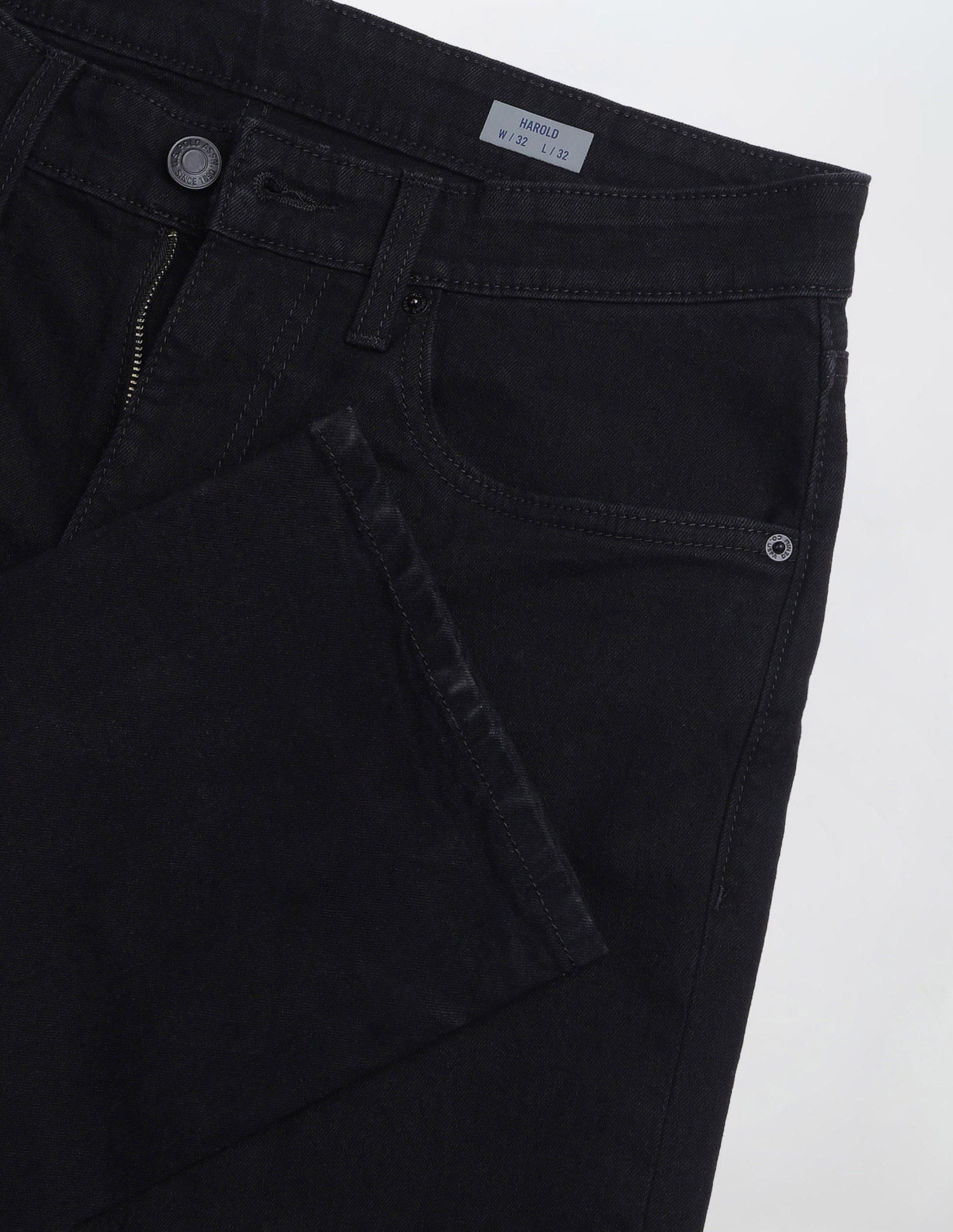 Solid Slim Straight Fit Jeans Black - U.S. Polo Assn. India | Large