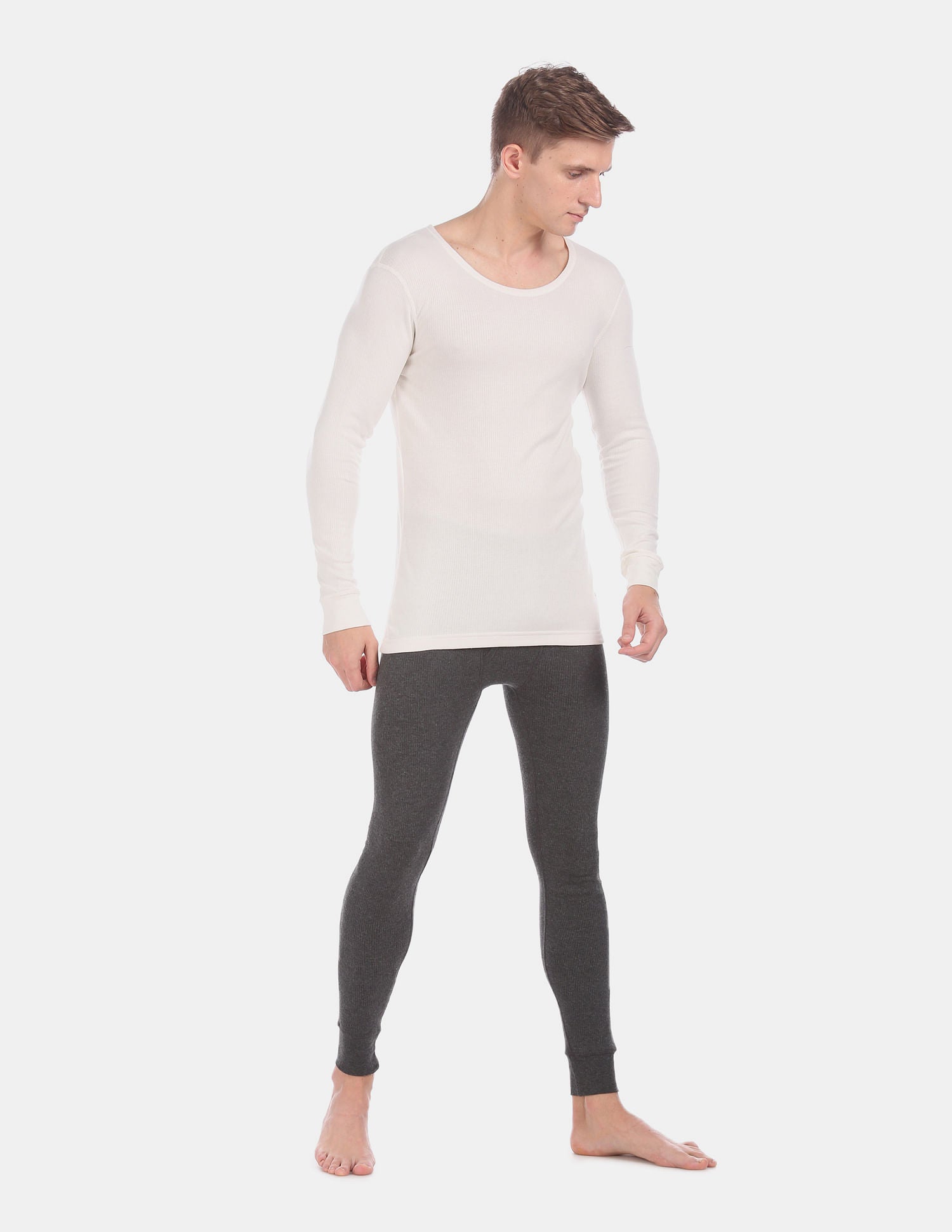 Slim Fit Solid I652 Thermal T-Shirt - Pack Of 1 Ecru - U.S. POLO ASSN. | Large