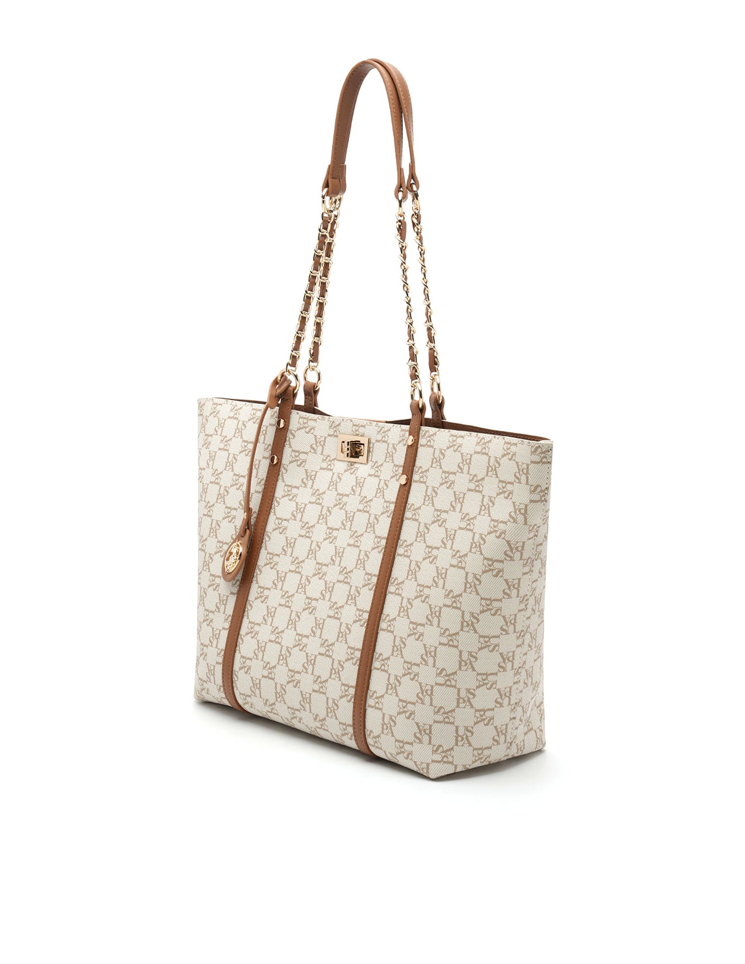 Kylie Monogram Tote Bag Off White - U.S. POLO ASSN. | Large
