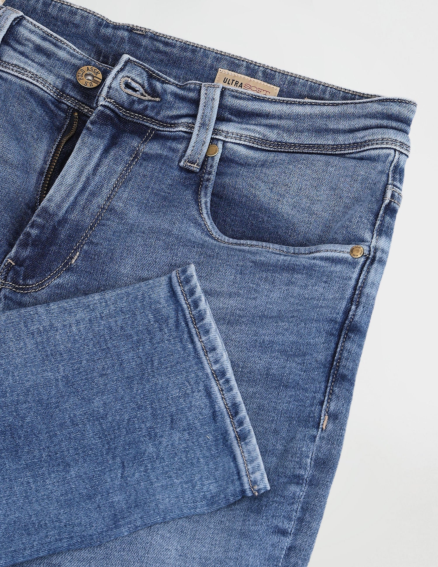 Slim Tapered Blue Jeans Light-Blue - U.S. POLO ASSN. | Large