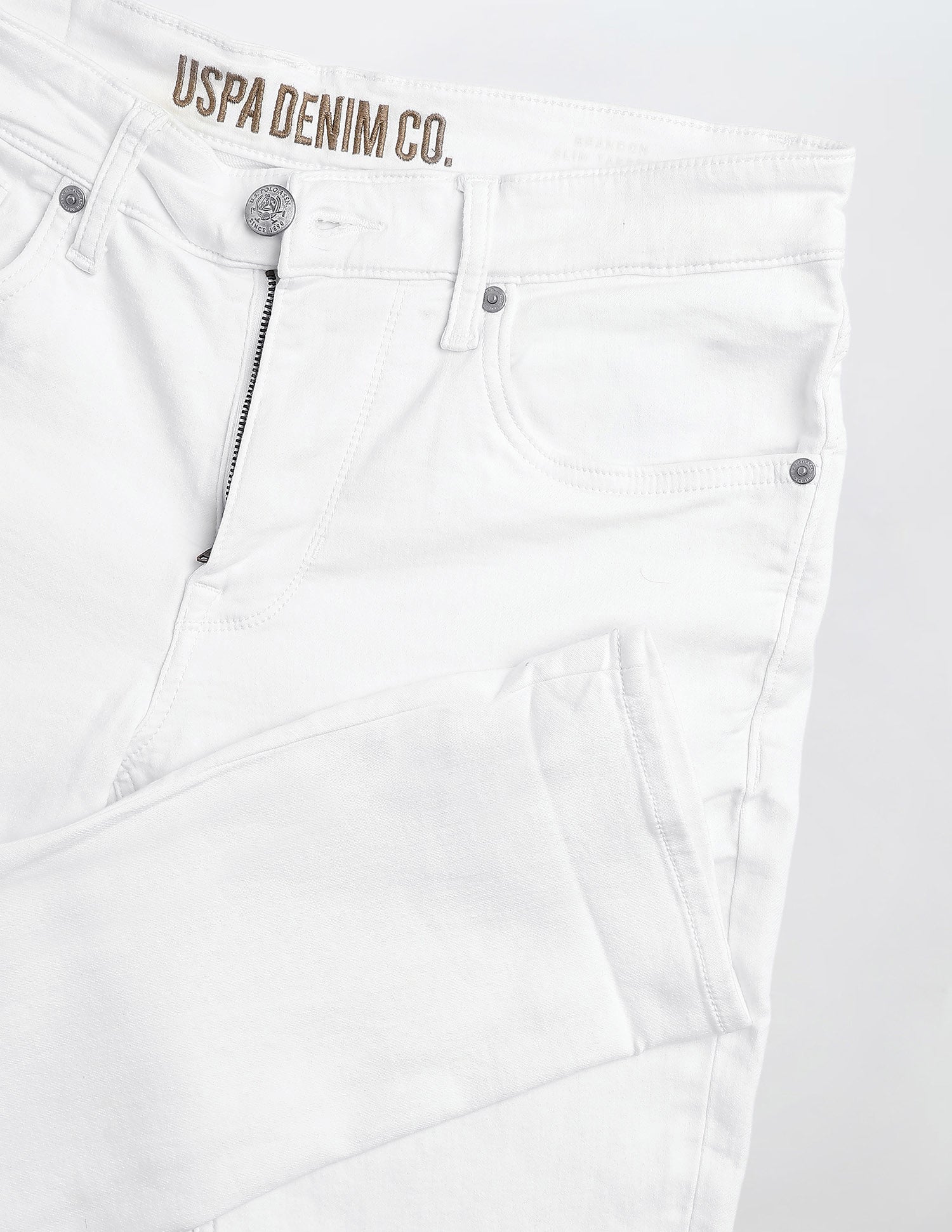 Brandon Slim Tapered Fit Clean Look Jeans White - U.S. Polo Assn. India | Large