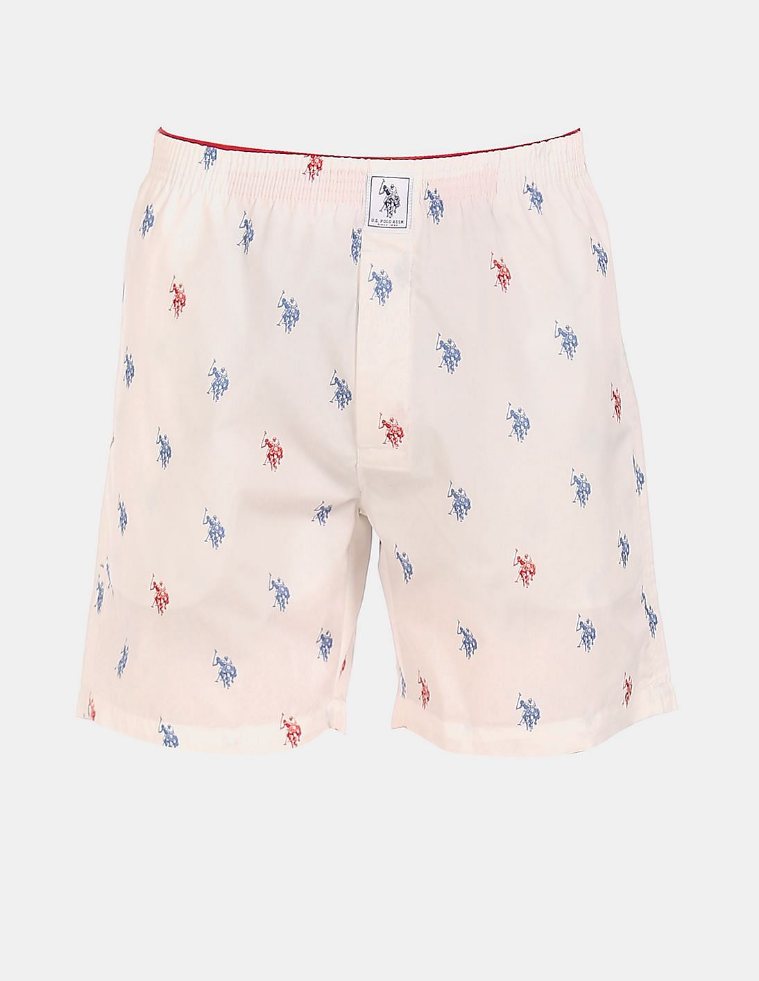 Signature Logo Print Cotton I710 Boxers - Pack Of 1 Ivory - U.S. POLO ASSN. | Large