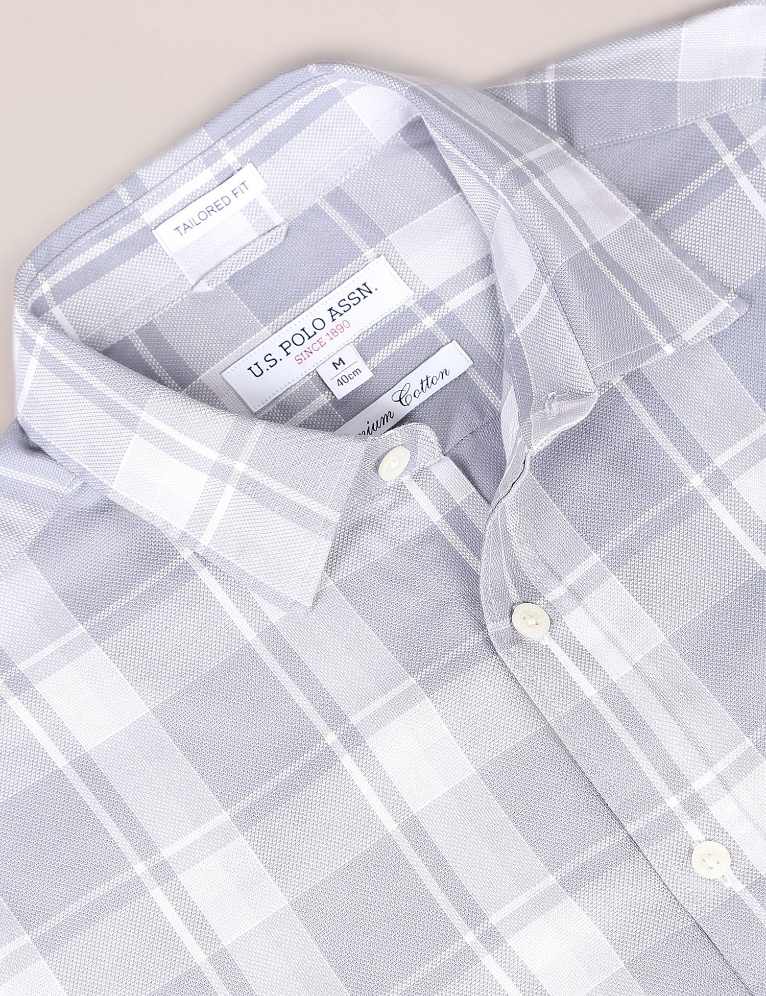 Tartan Check Dobby Shirt Grey - U.S. Polo Assn. India | Large