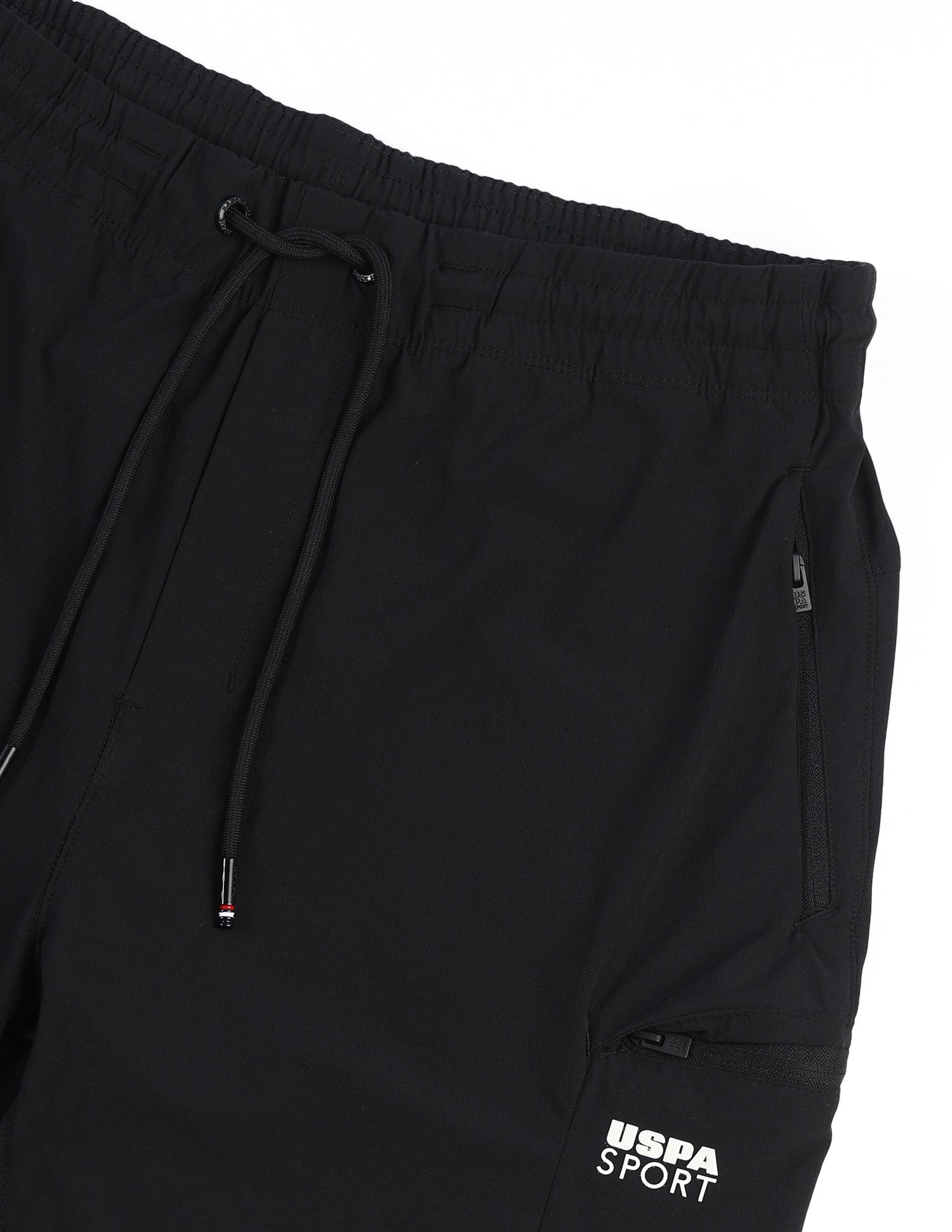 Solid Slim Fit Active Joggers Black - U.S. Polo Assn. India | Large