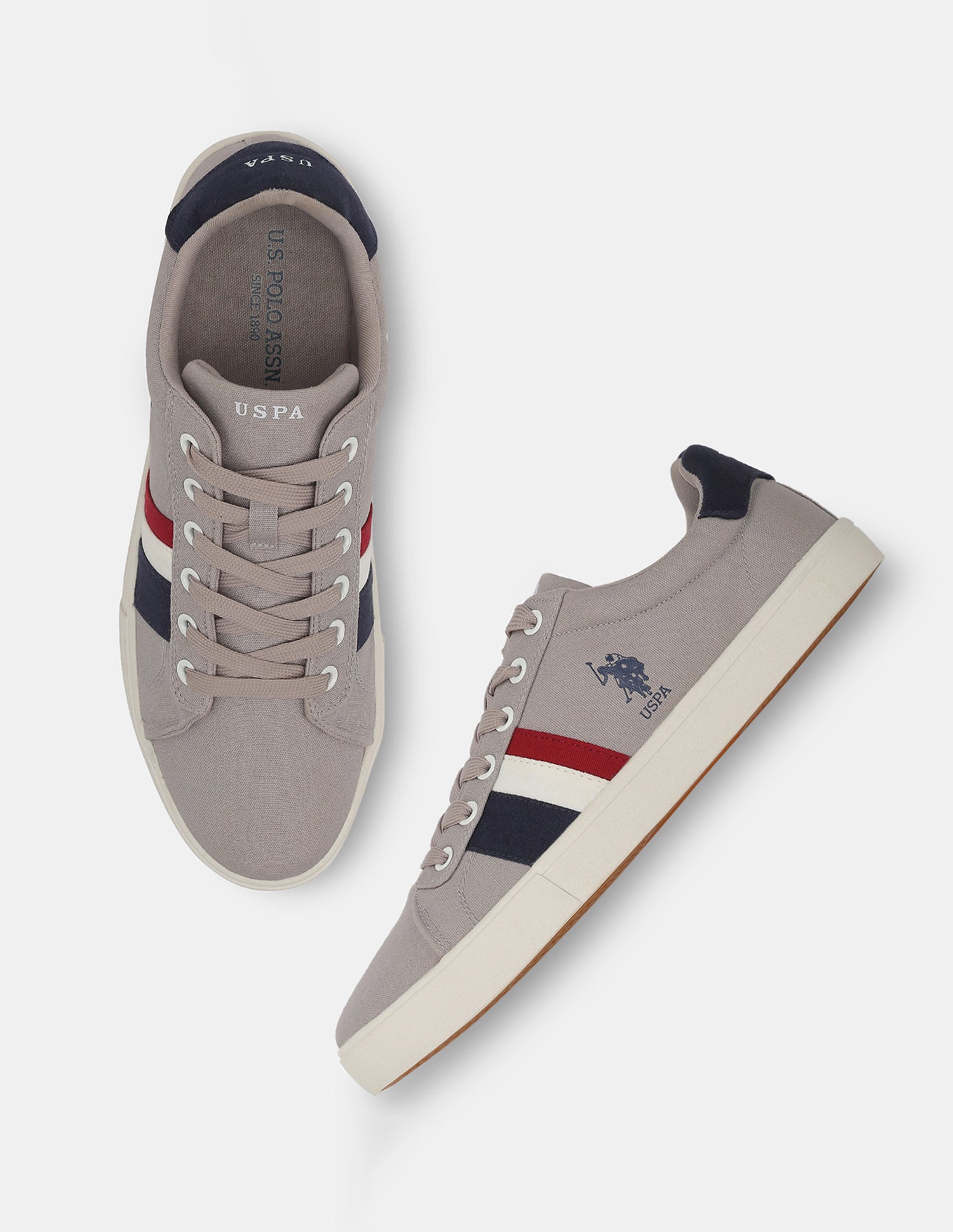 Men Striped Abor 2.0 Sneakers Grey - U.S. Polo Assn. India | Large