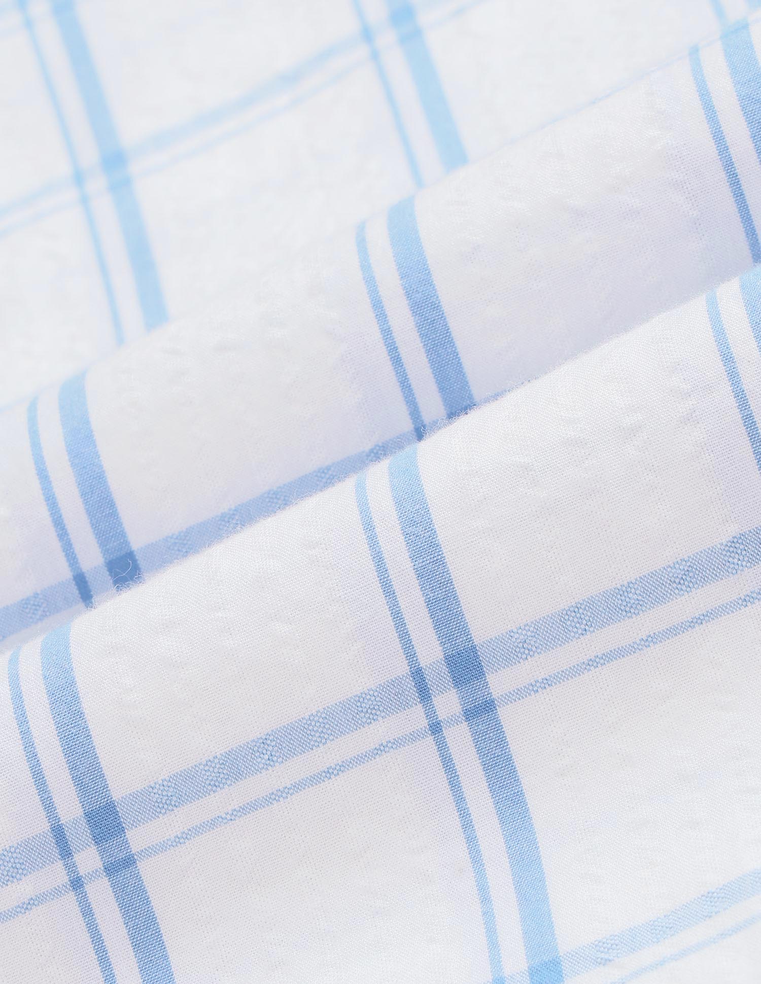 Grid Tattersall Checked Seersucker Shirt White - U.S. POLO ASSN. | Large