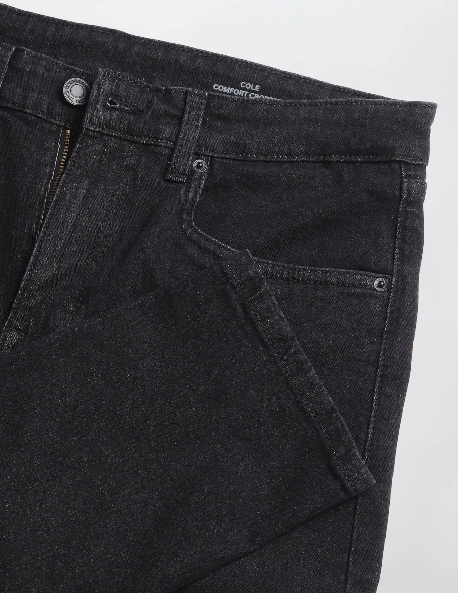 Cole Comfort Cropped Fit Black Jeans Black - U.S. Polo Assn. India | Large