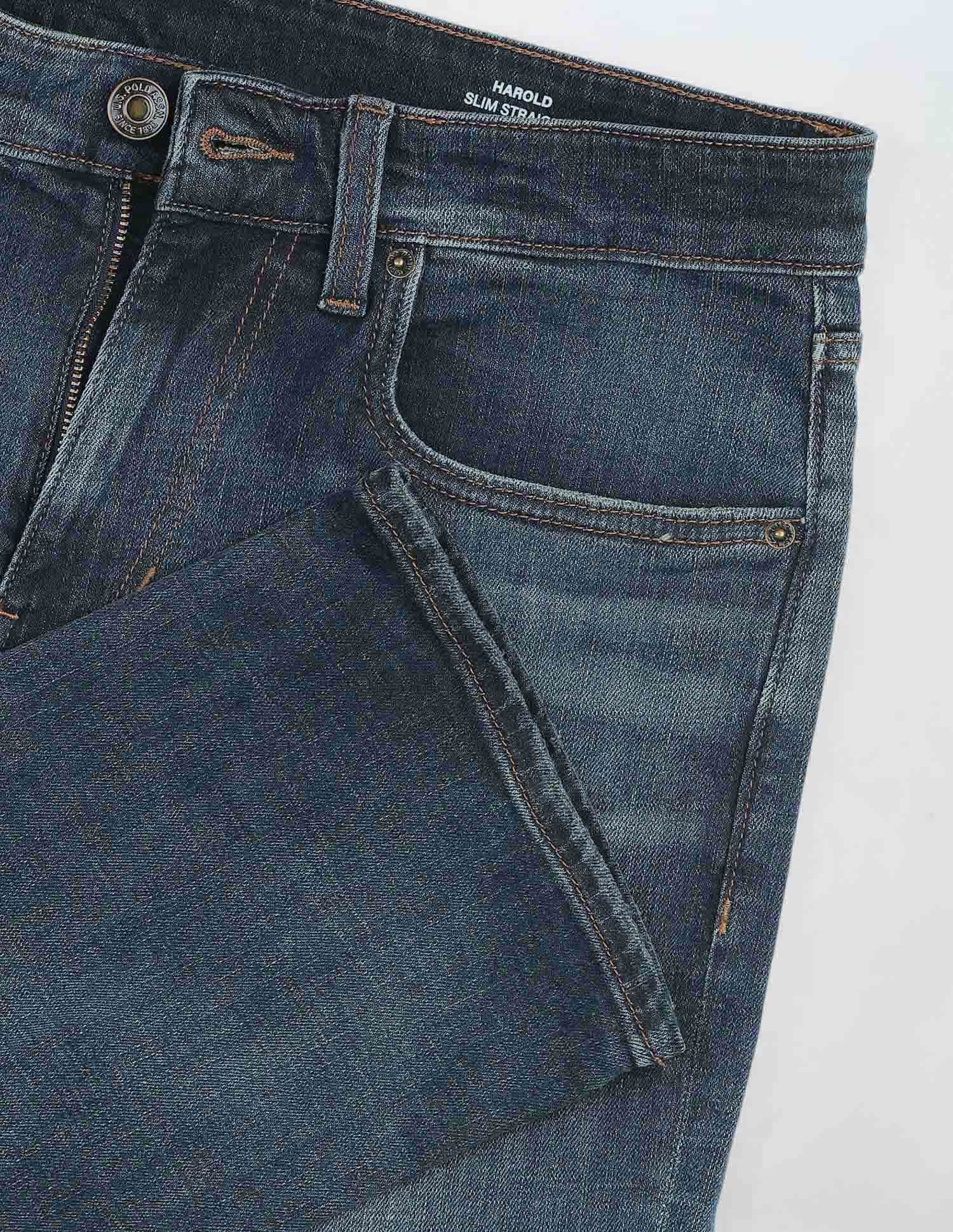 Harold Slim Straight Fit Blue Jeans Blue - U.S. POLO ASSN. | Large