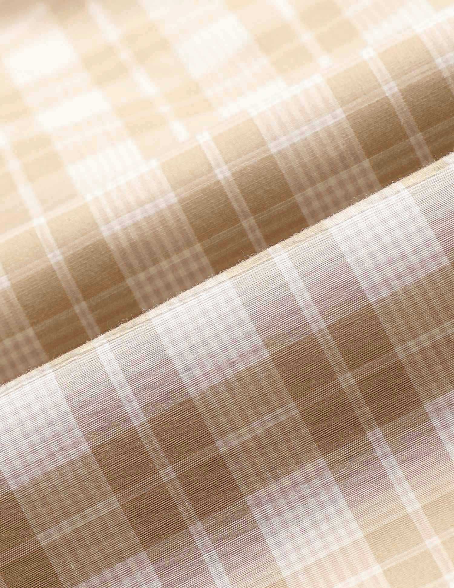 Grid Tattersall Checked Tailored Fit Shirt Beige - U.S. Polo Assn. India | Large