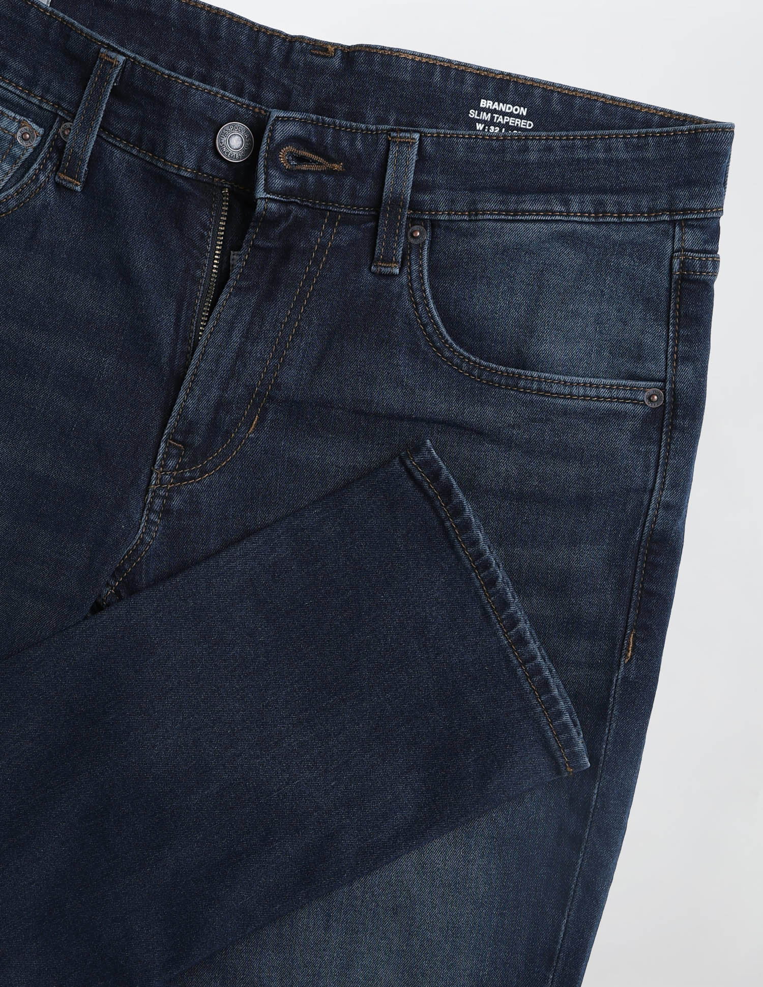 Brandon Slim-Tapered Fit Blue Jeans Med Blue - U.S. POLO ASSN. | Large