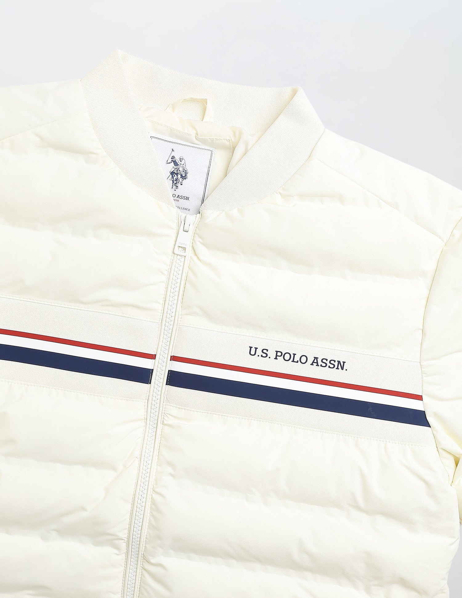 Puffer Baseball Collar Regular Fit Jacket White - U.S. Polo Assn. India | Large
