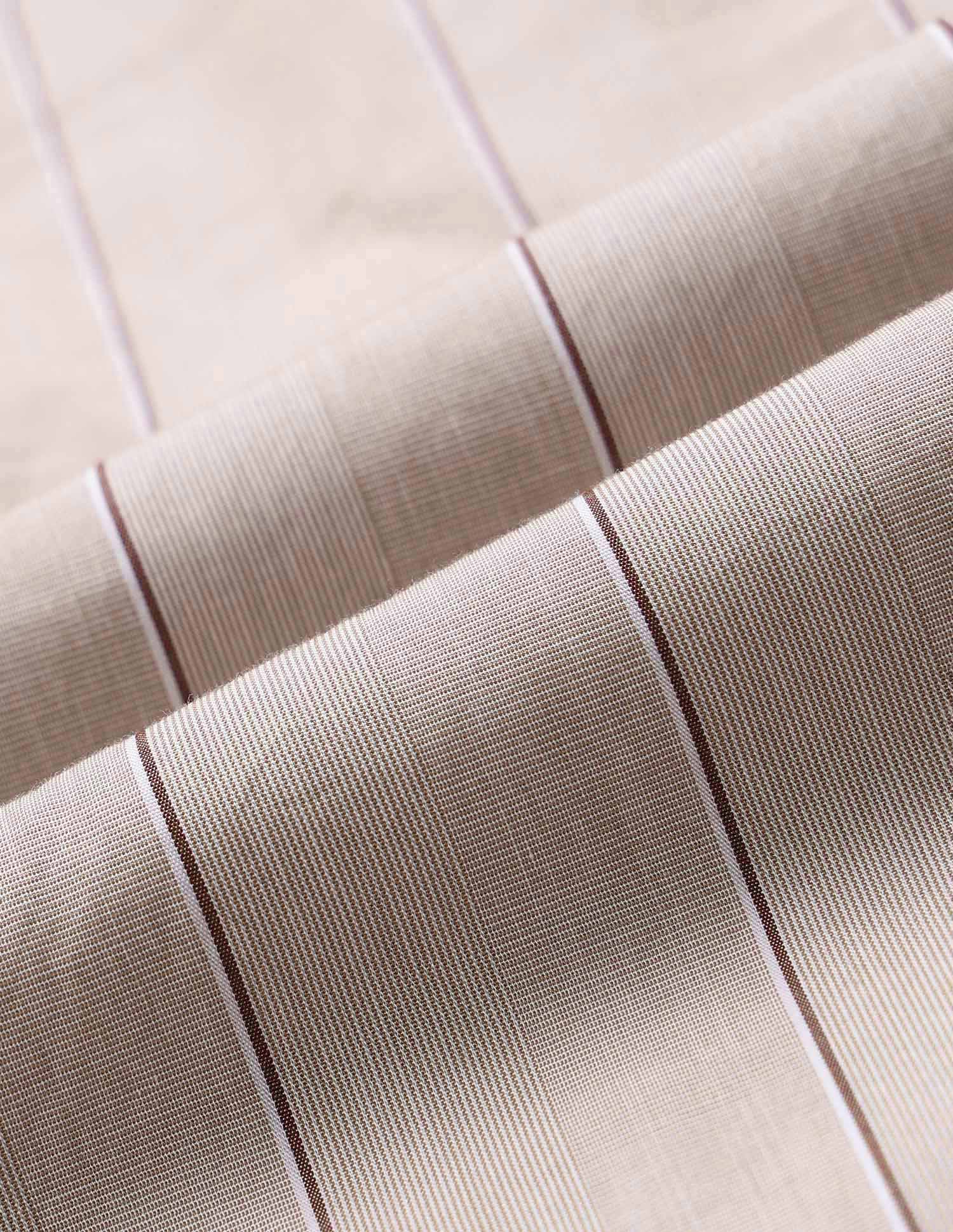 Vertical Striped Pure Cotton Shirt Beige - U.S. Polo Assn. India | Large