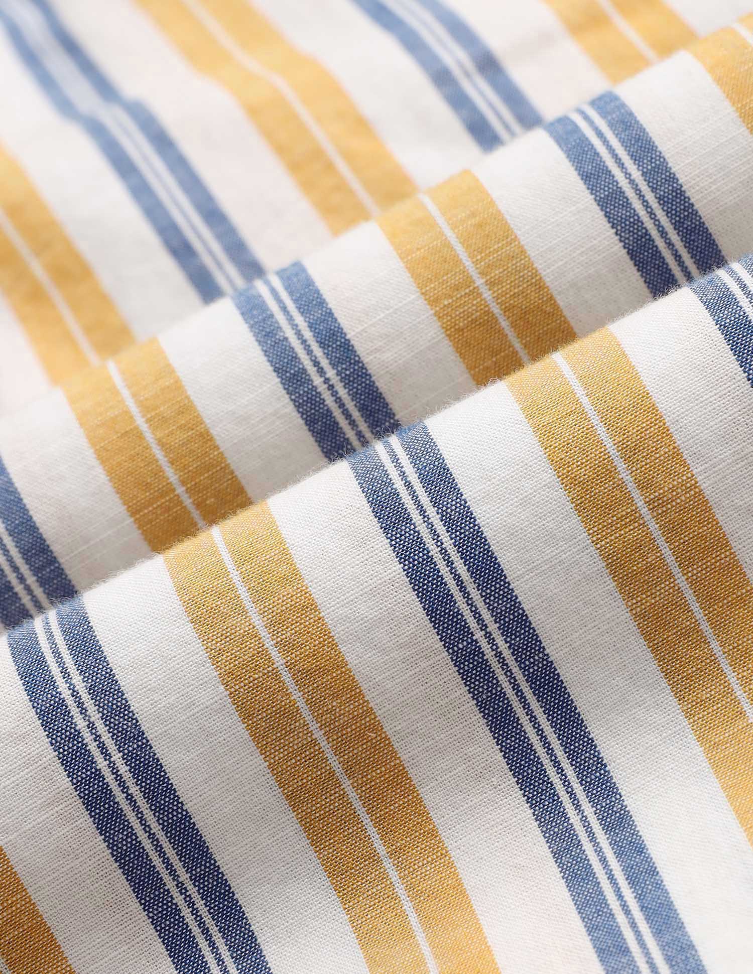 Vertical Striped Pure Cotton Shirt Yellow - U.S. Polo Assn. India | Large