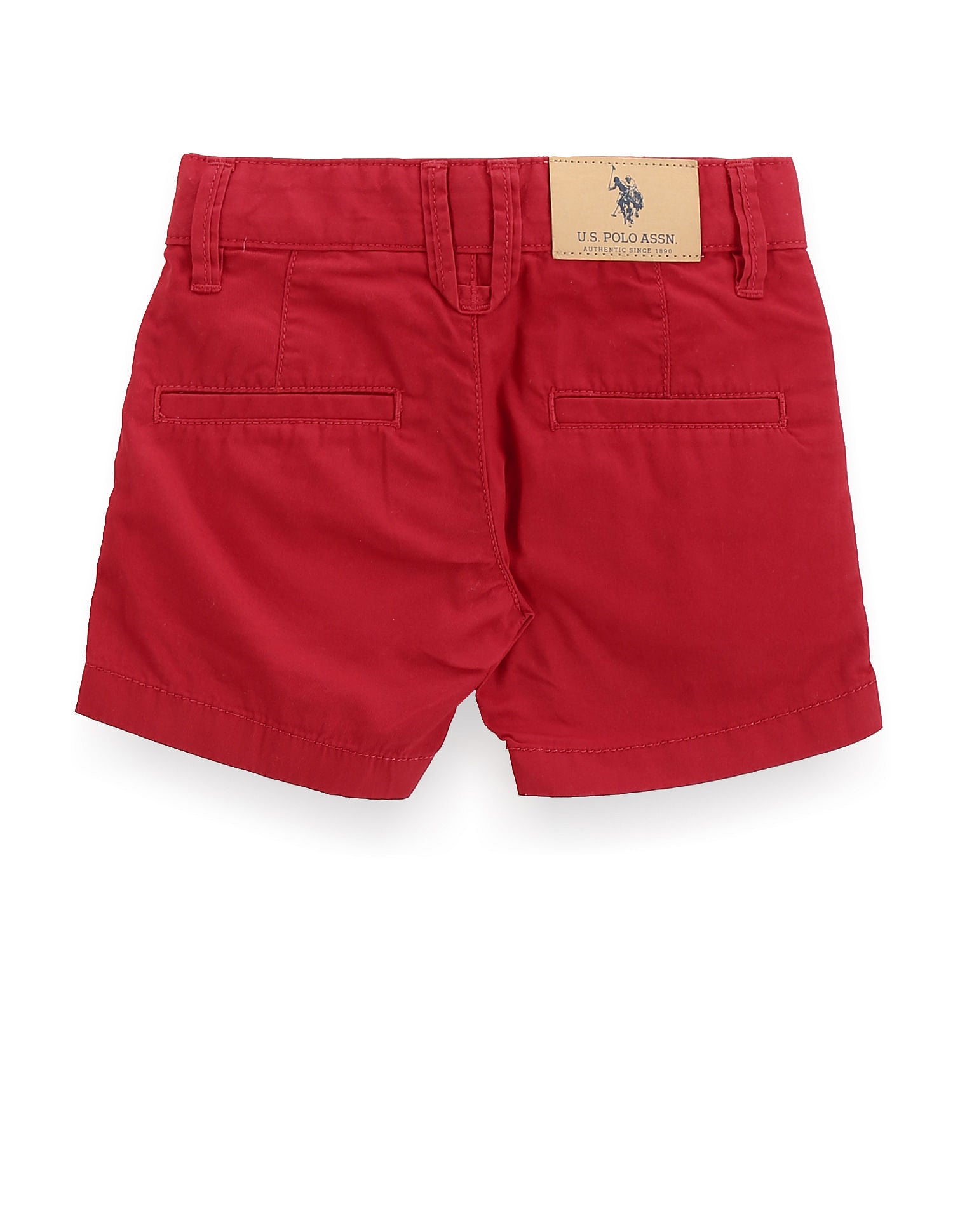 Boys Solid Cotton Shorts Red - U.S. Polo Assn. India | Large