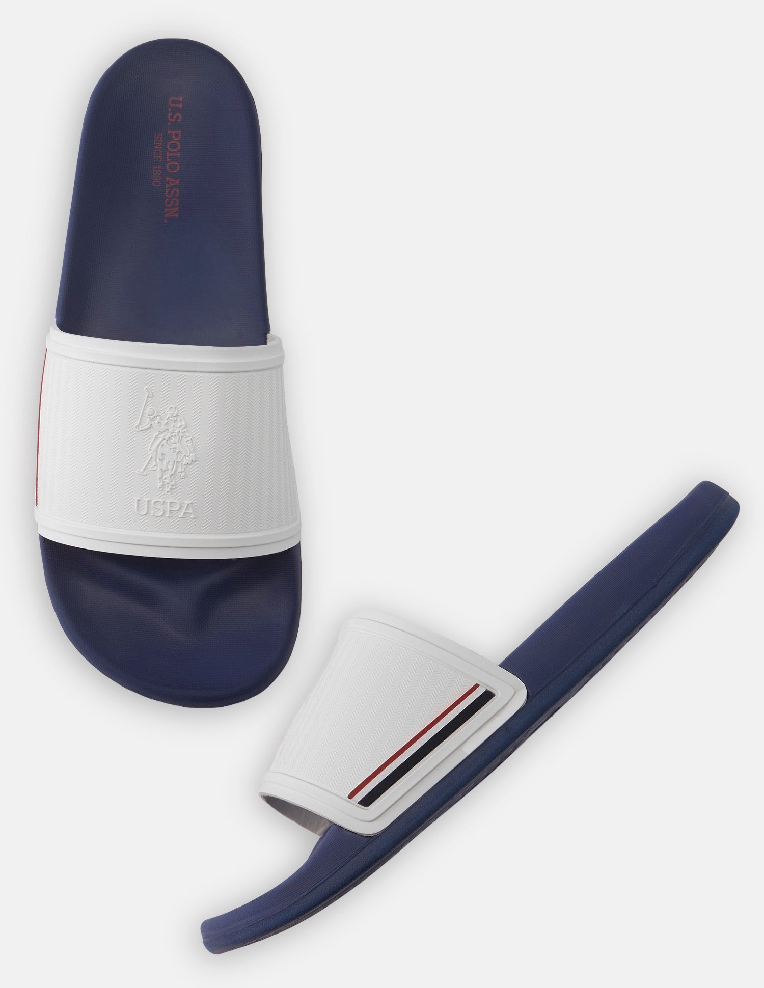 Jamie Brand Embossed Sliders Navy - U.S. Polo Assn. India | Large