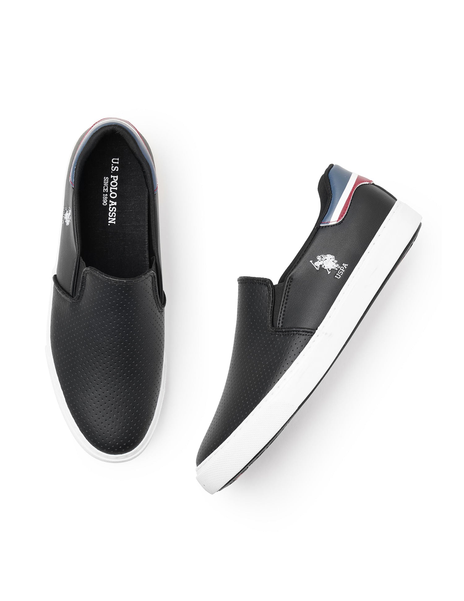 Men Campbell 2.0 Textured Sneakers Black - U.S. Polo Assn. India | Large