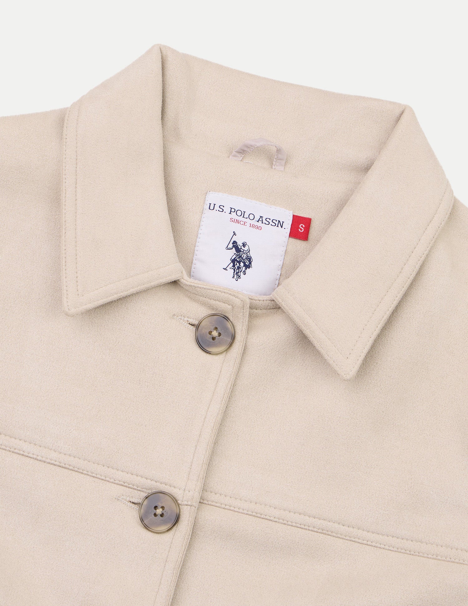Solid Suede Jacket Ecru - U.S. Polo Assn. India | Large