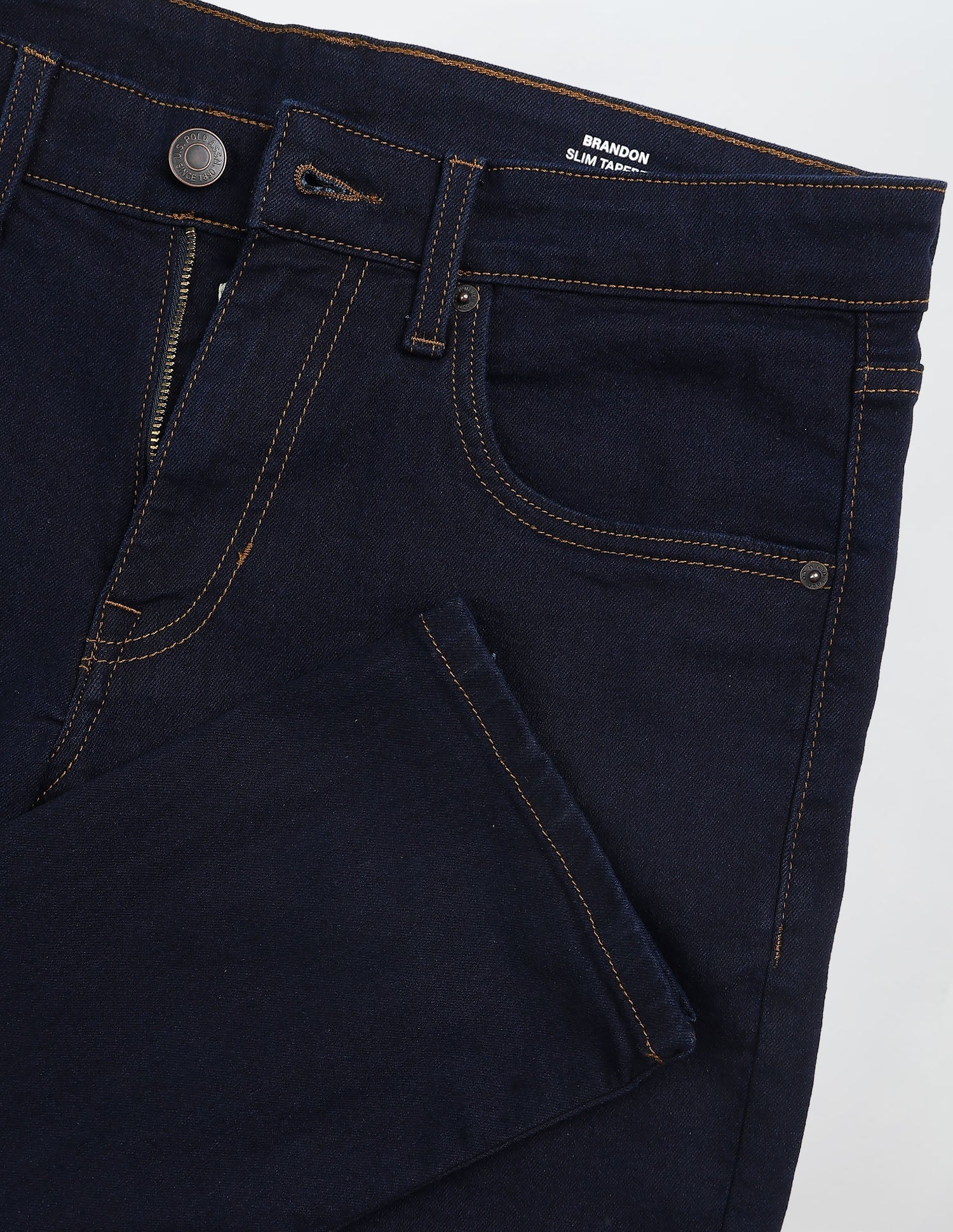 Brandon Slim Tapered Fit Blue Jeans Indigo - U.S. POLO ASSN. | Large
