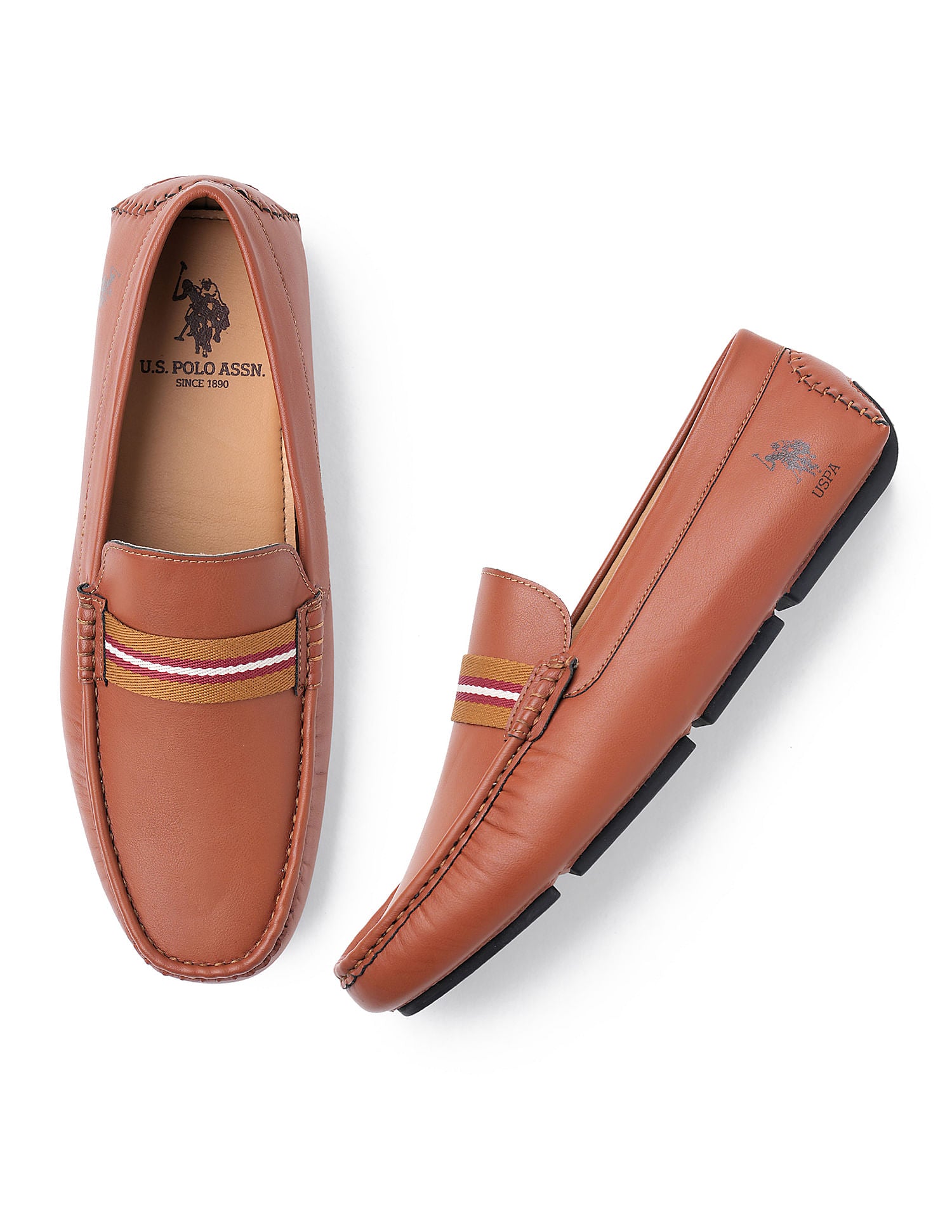 Men Stripe Tape Bickford 4.0 Slip On Shoes Tan - U.S. Polo Assn. India | Large