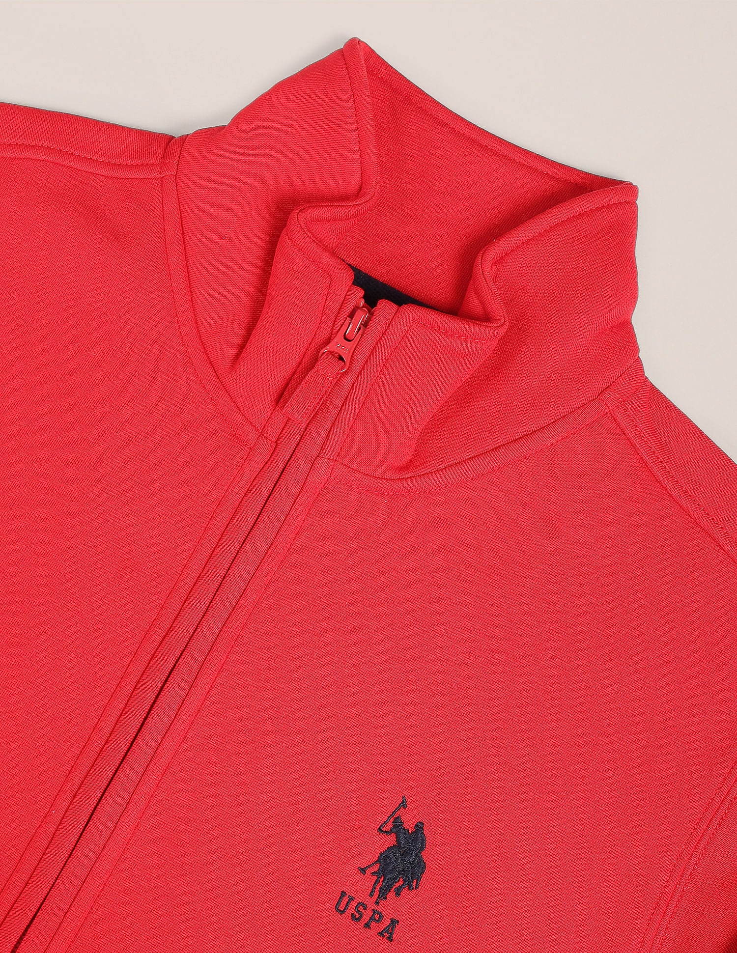 High Neck Solid Sweatshirt Red - U.S. POLO ASSN. | Large