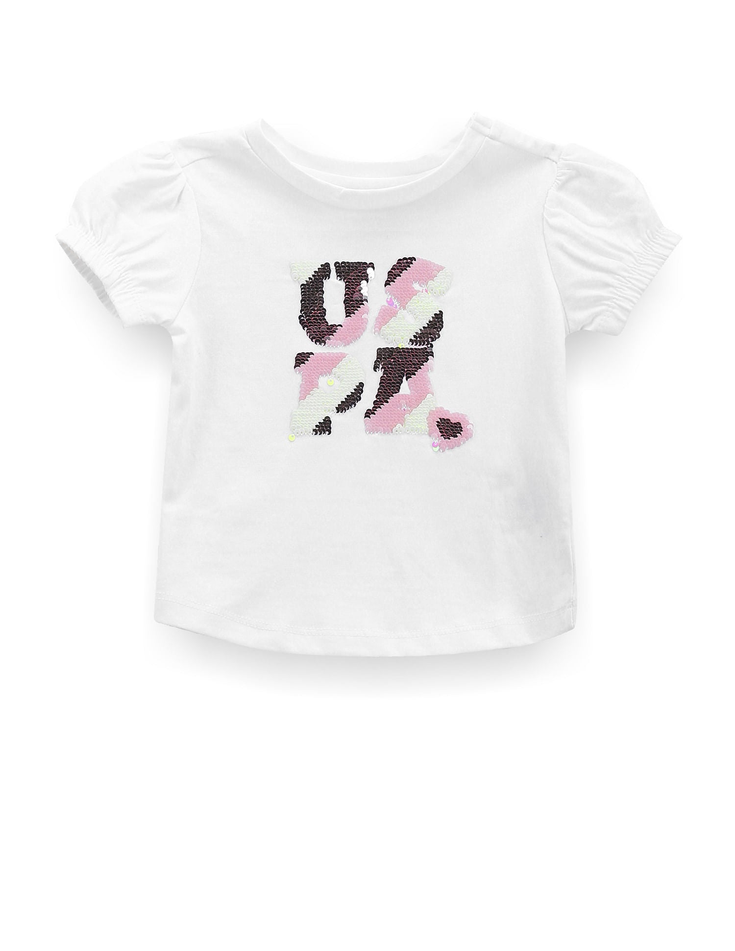 Girls Flip Sequin T-Shirt White - U.S. Polo Assn. India | Large