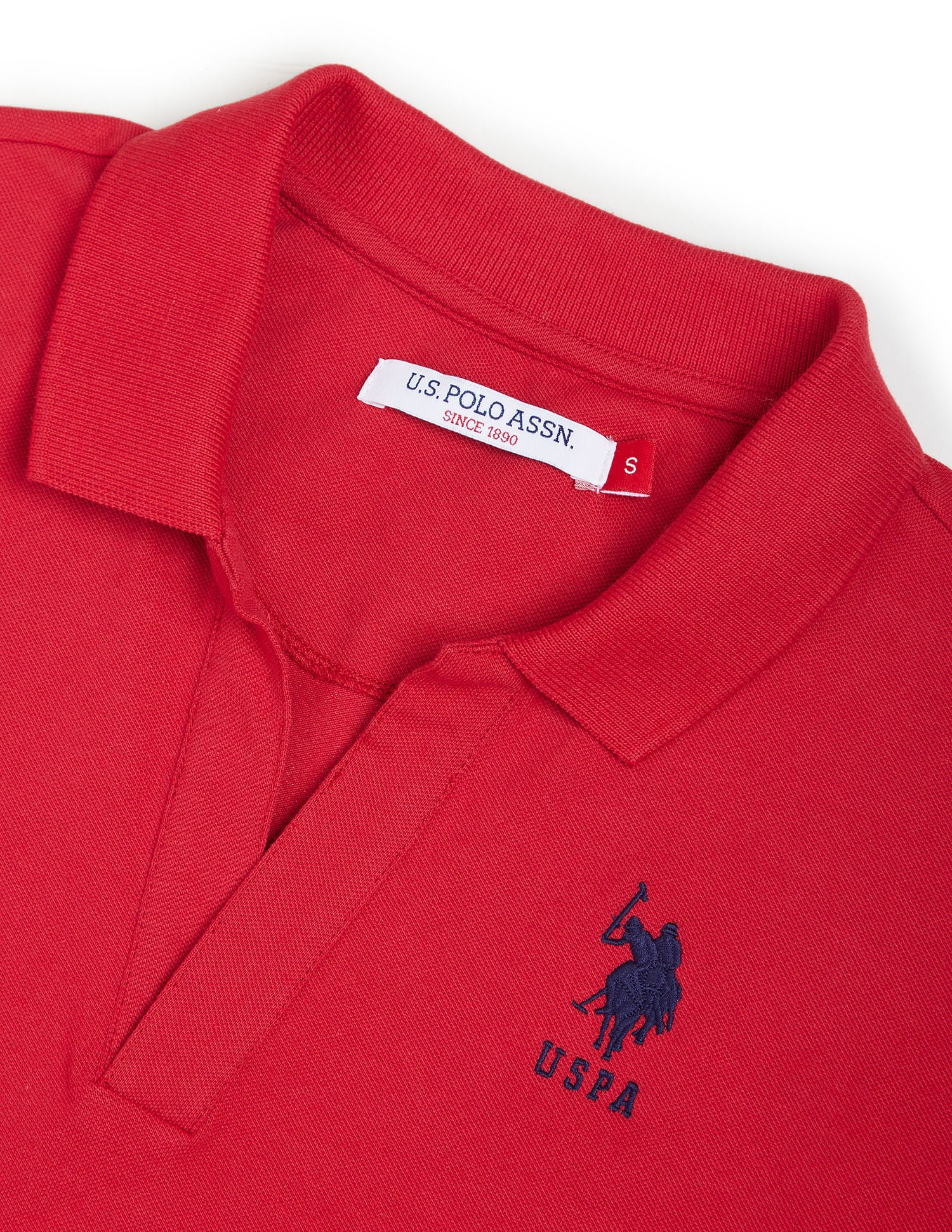 Contrast Logo Crop Polo Shirt Lipstick Red - U.S. POLO ASSN. | Large