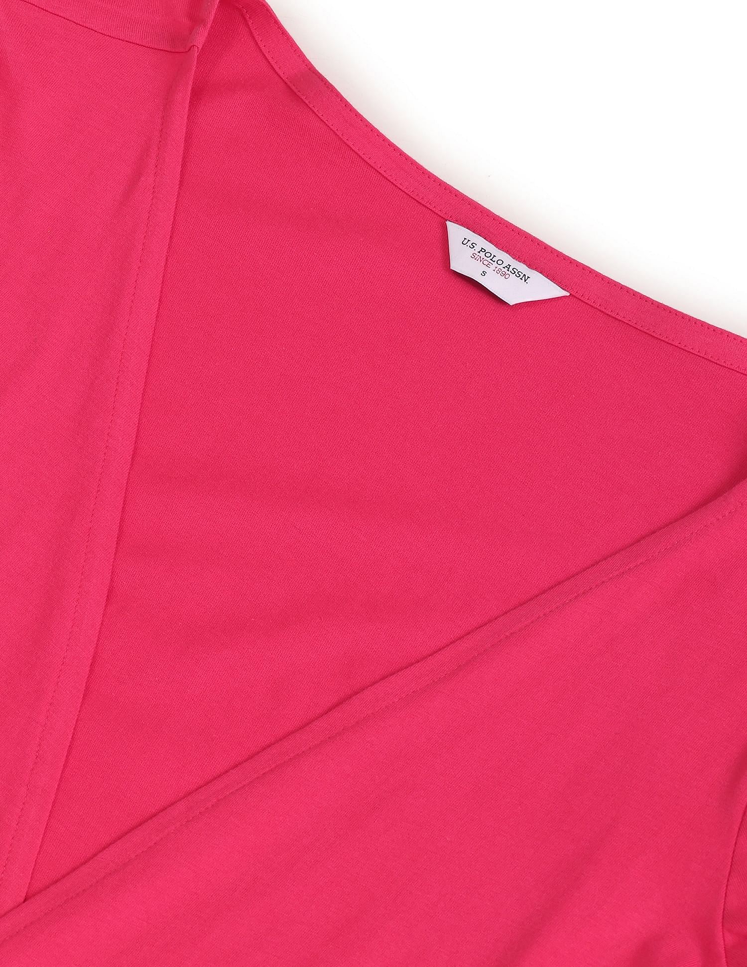 Wrap Around Solid Knit Top Fuchsia - U.S. Polo Assn. India | Large