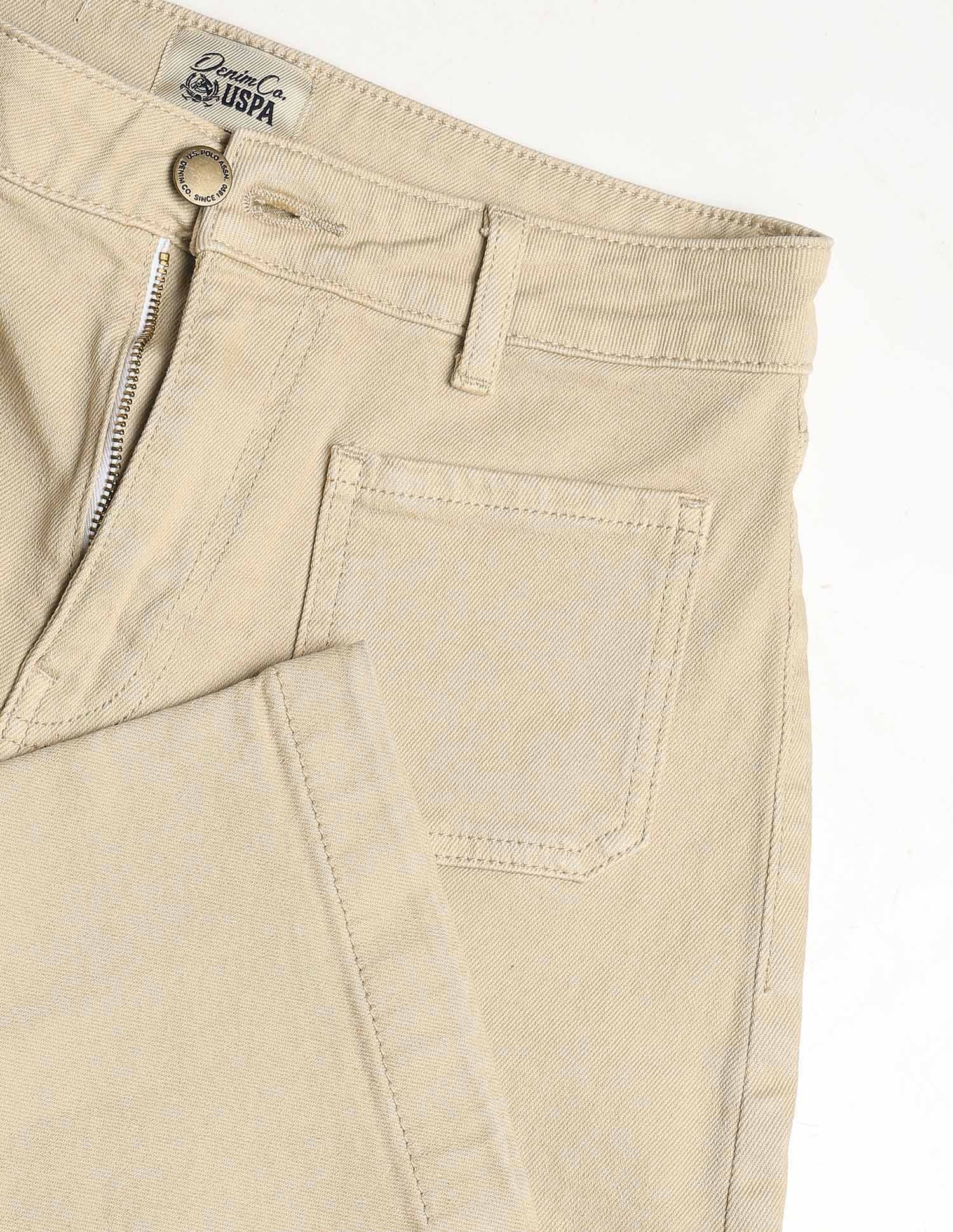 High Rise Ultra Wide Leg Fit Jeans Beige - U.S. Polo Assn. India | Large